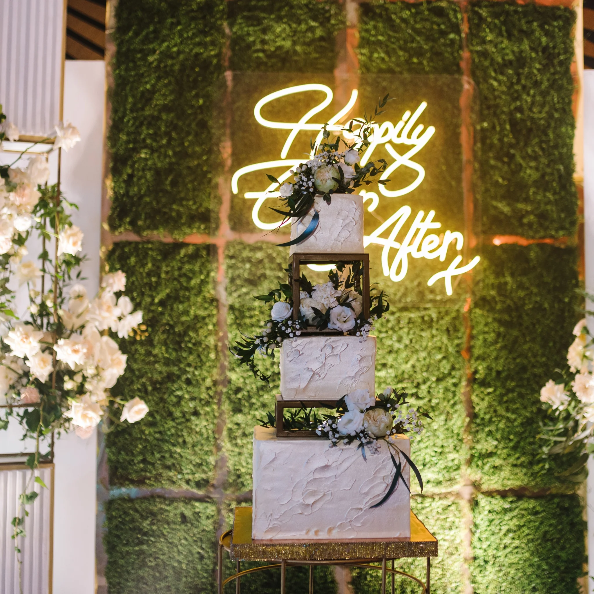 V011: Wedding and Event Decor Neon Sign Happily Ever After Rose Morning