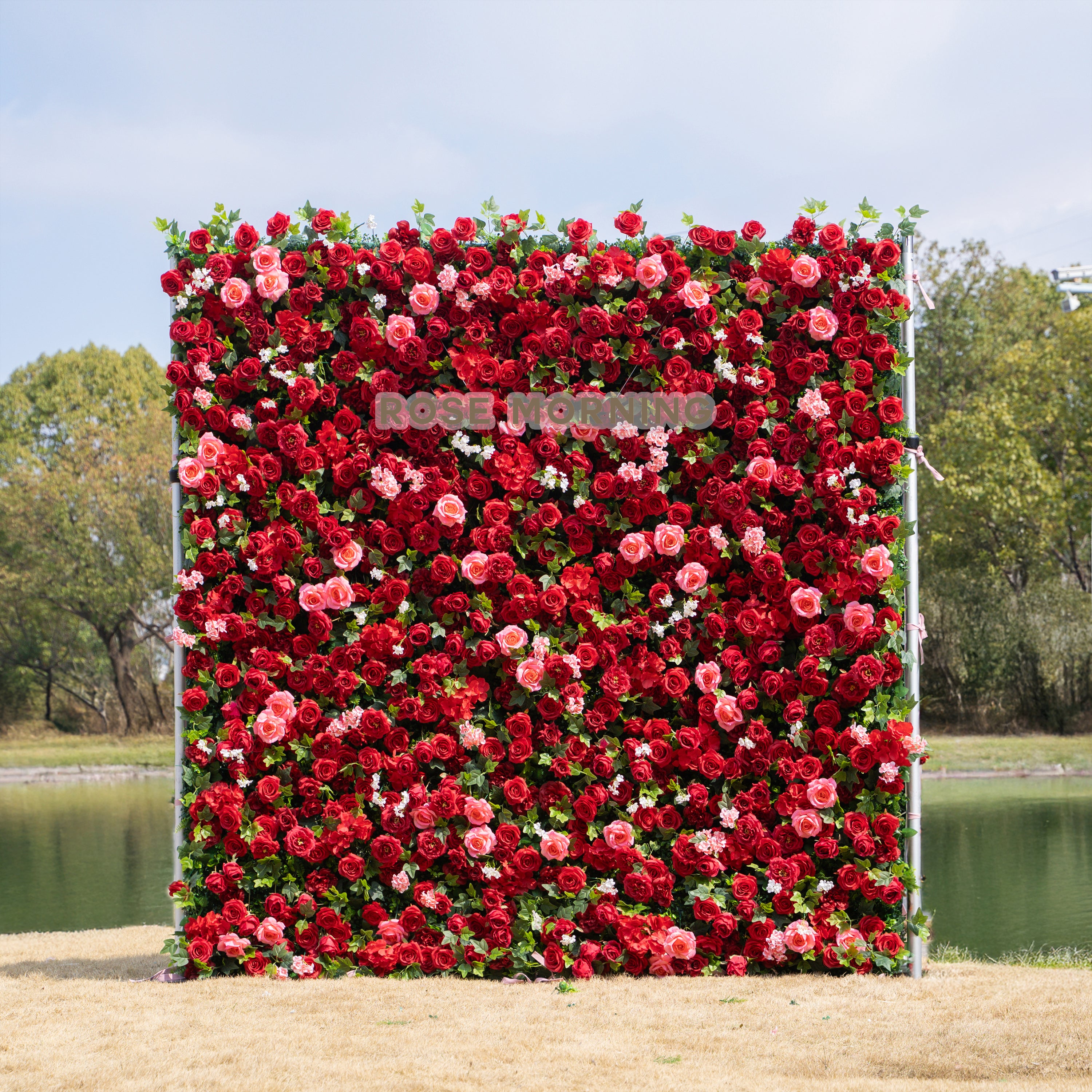 Noelle:3D Fabric Artificial rolling up curtain flower wall
