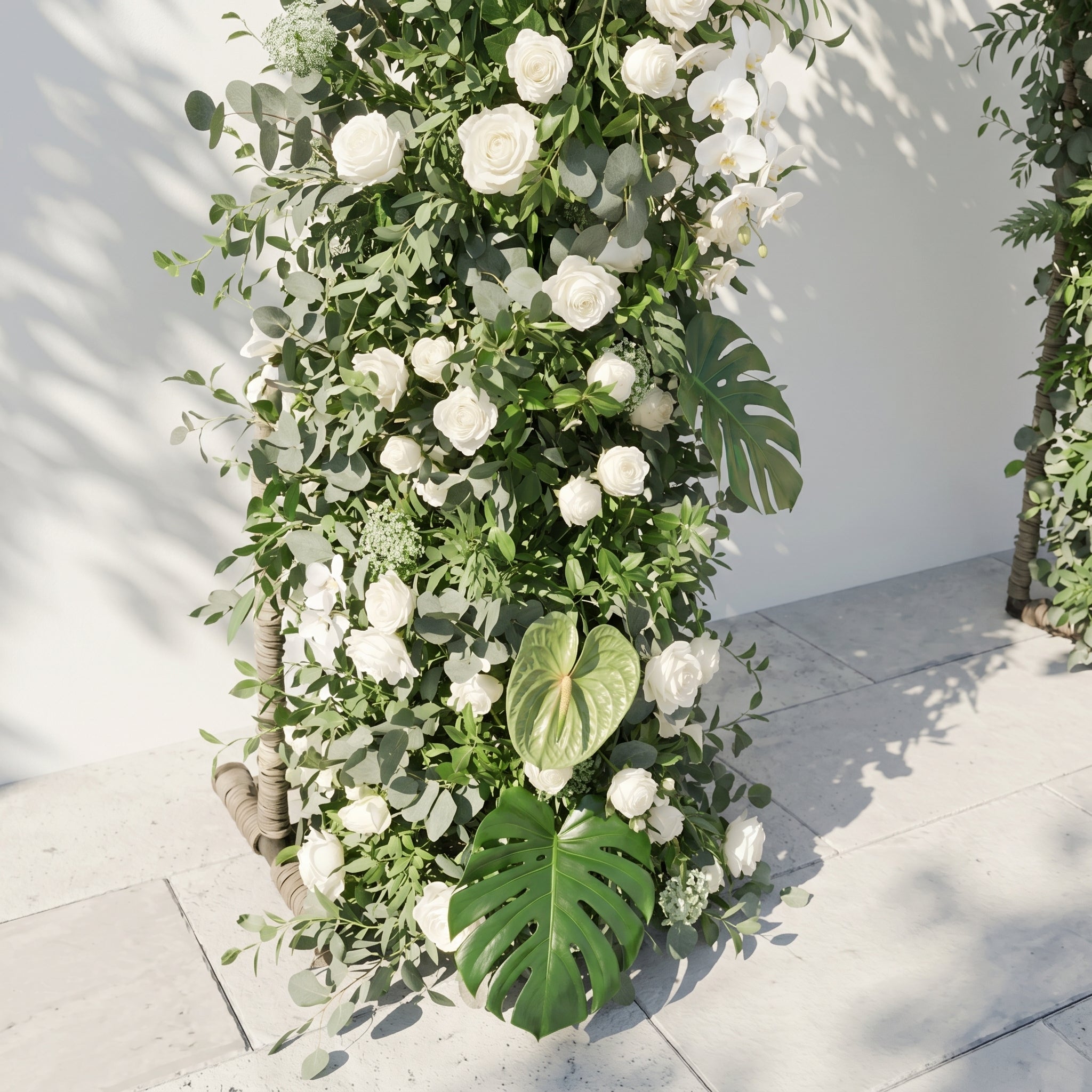 Norenina Round Arch: New Luxury Classic White&Green Floral Arch for Weddings&Events Decoration Incuding Frame
