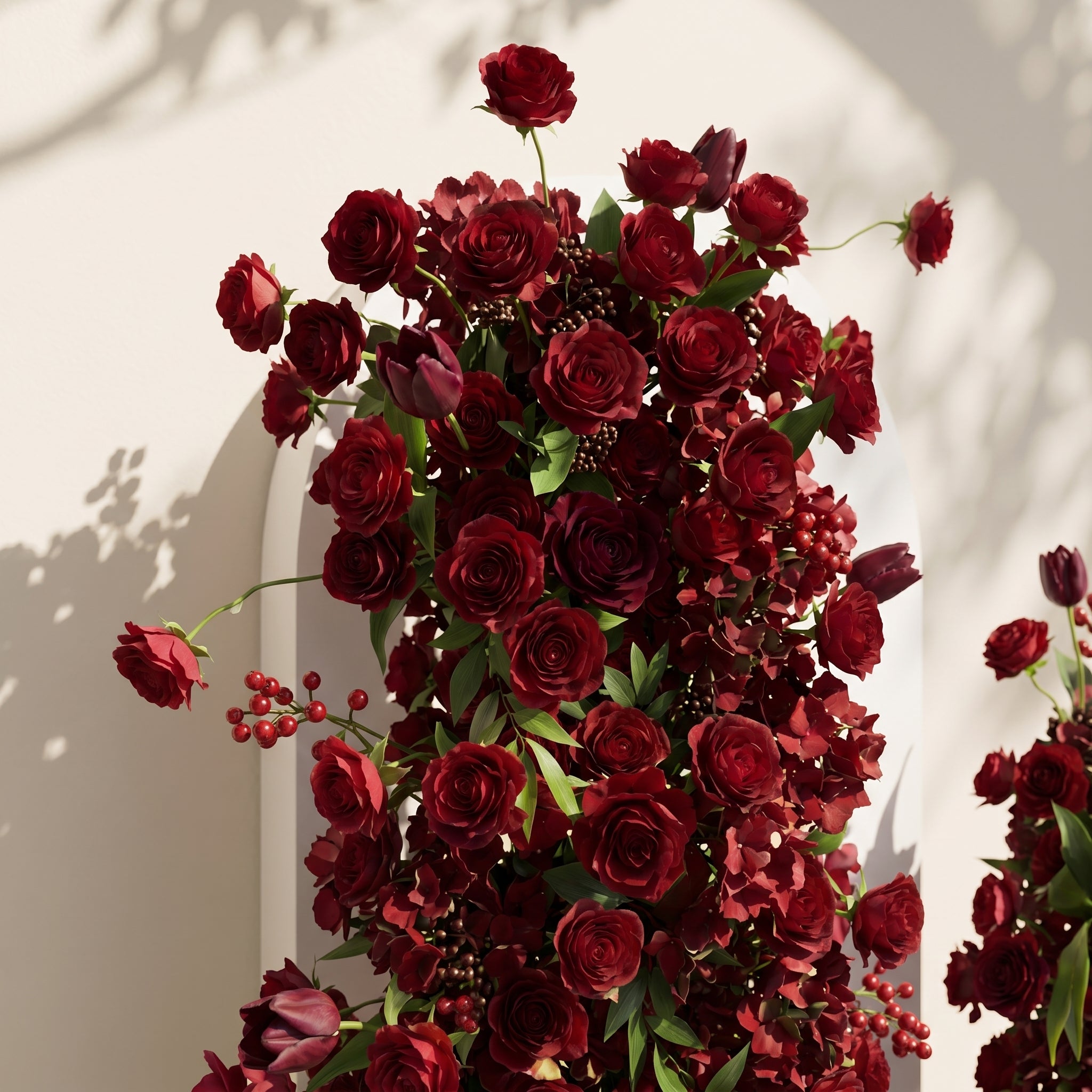 Sorrel: Red Calla Wedding Background Arch KT Board Decorative Flower Row Excludes Frame