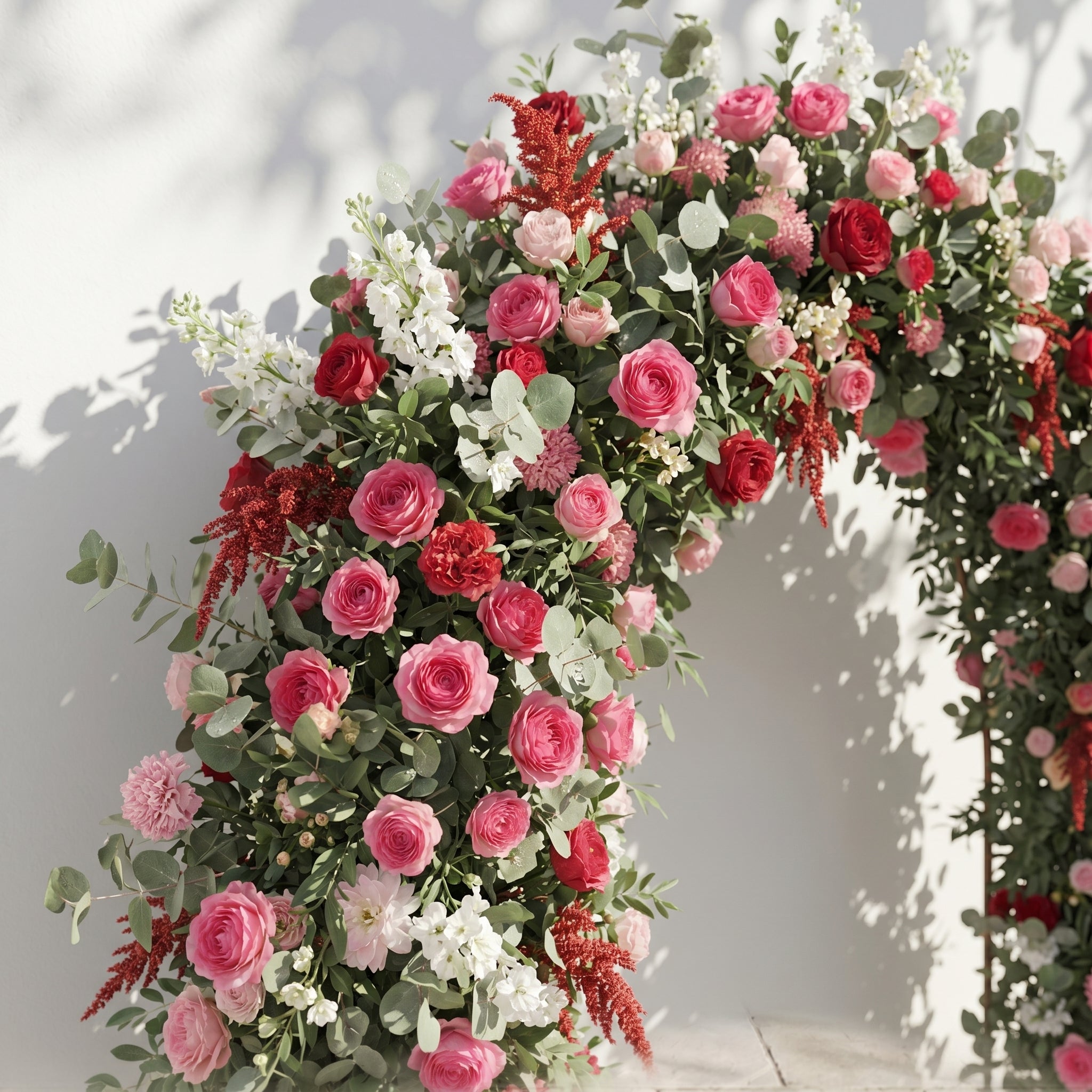 Novmora: New Luxury Flower arch with Dusty Pink Roses and Greenery for Weddings&Events Decoration Incuding Frame