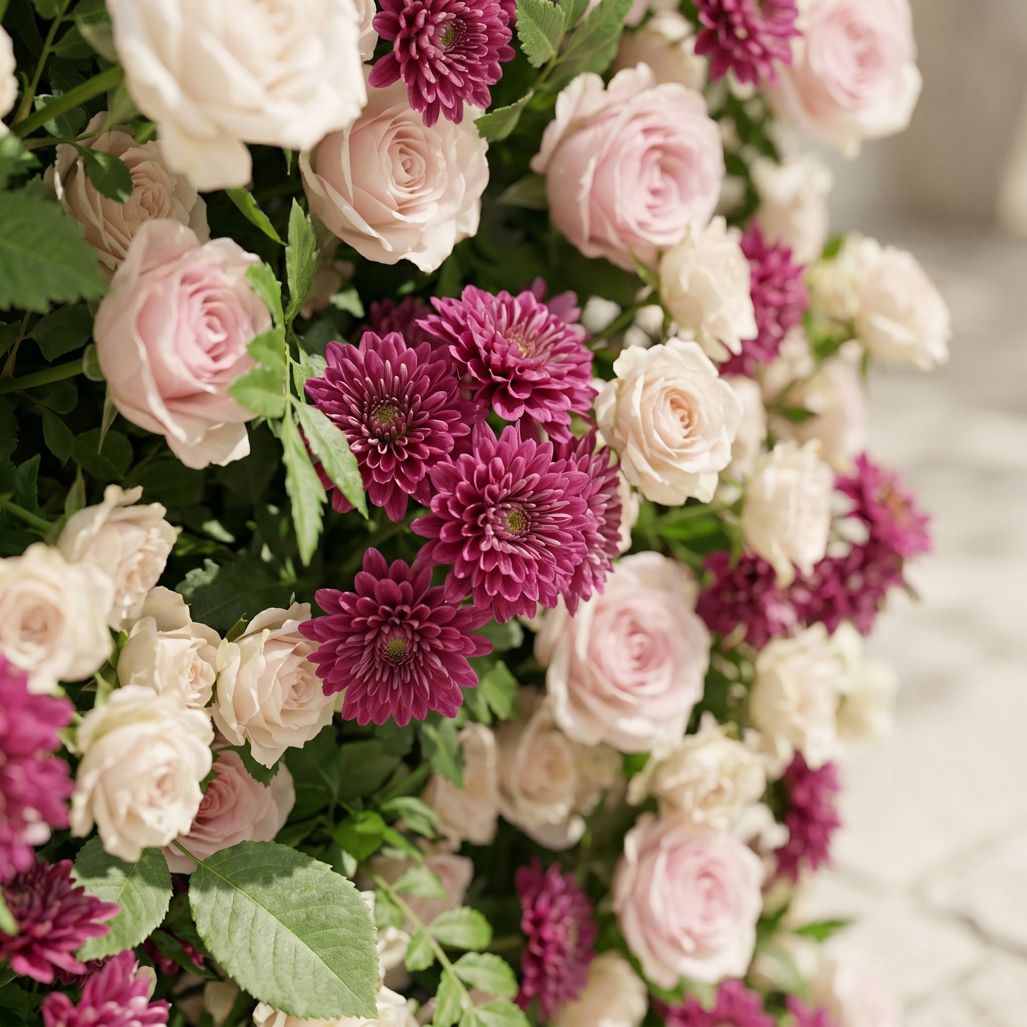 Nyliva:New Luxury 5D White&Pink roses Flower wall for Wedding&Event Decor nyliva detail 3