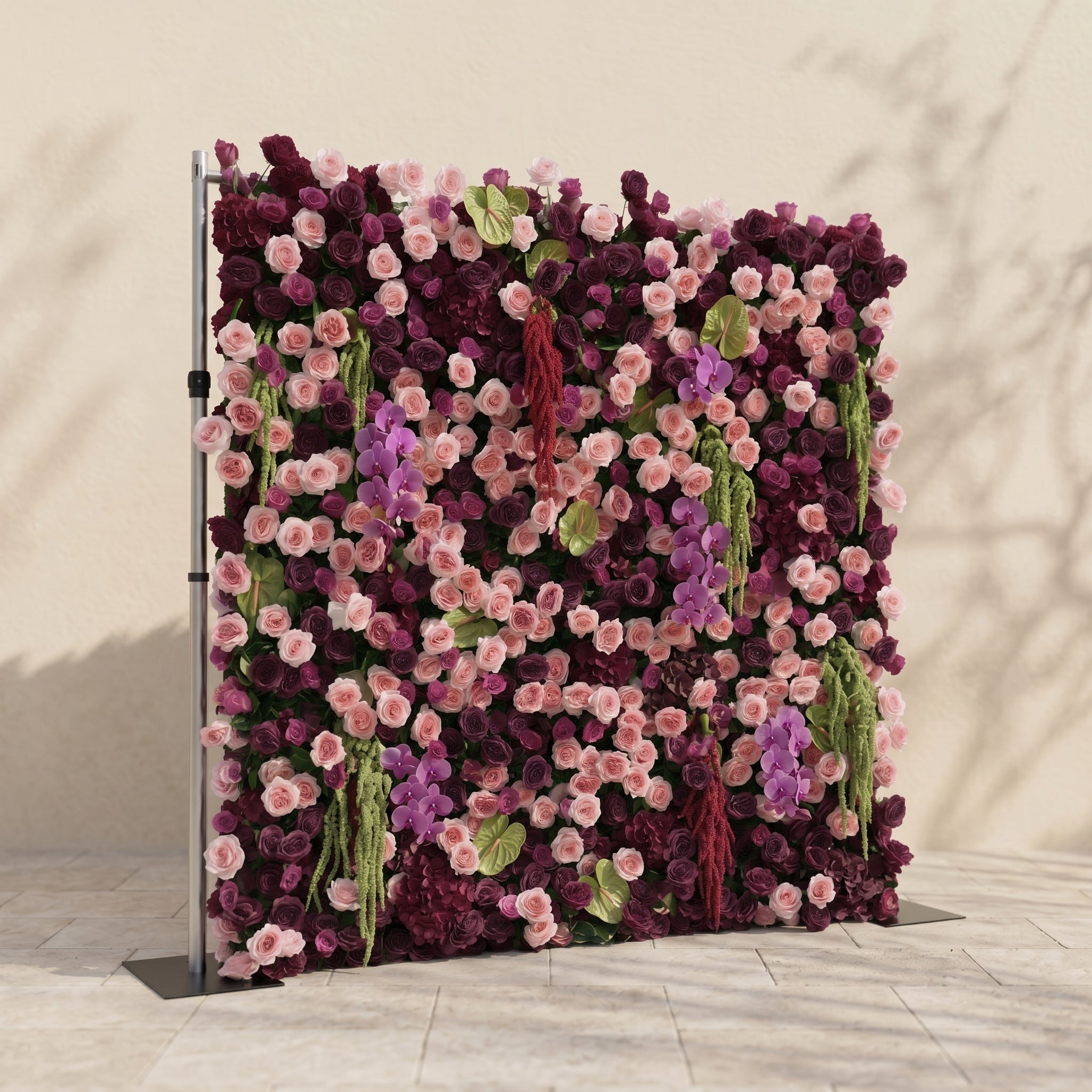 Nylraya: Luxury 5D Rose Flower wall 8ft x 8ft for Wedding&Event Decor nylraya left