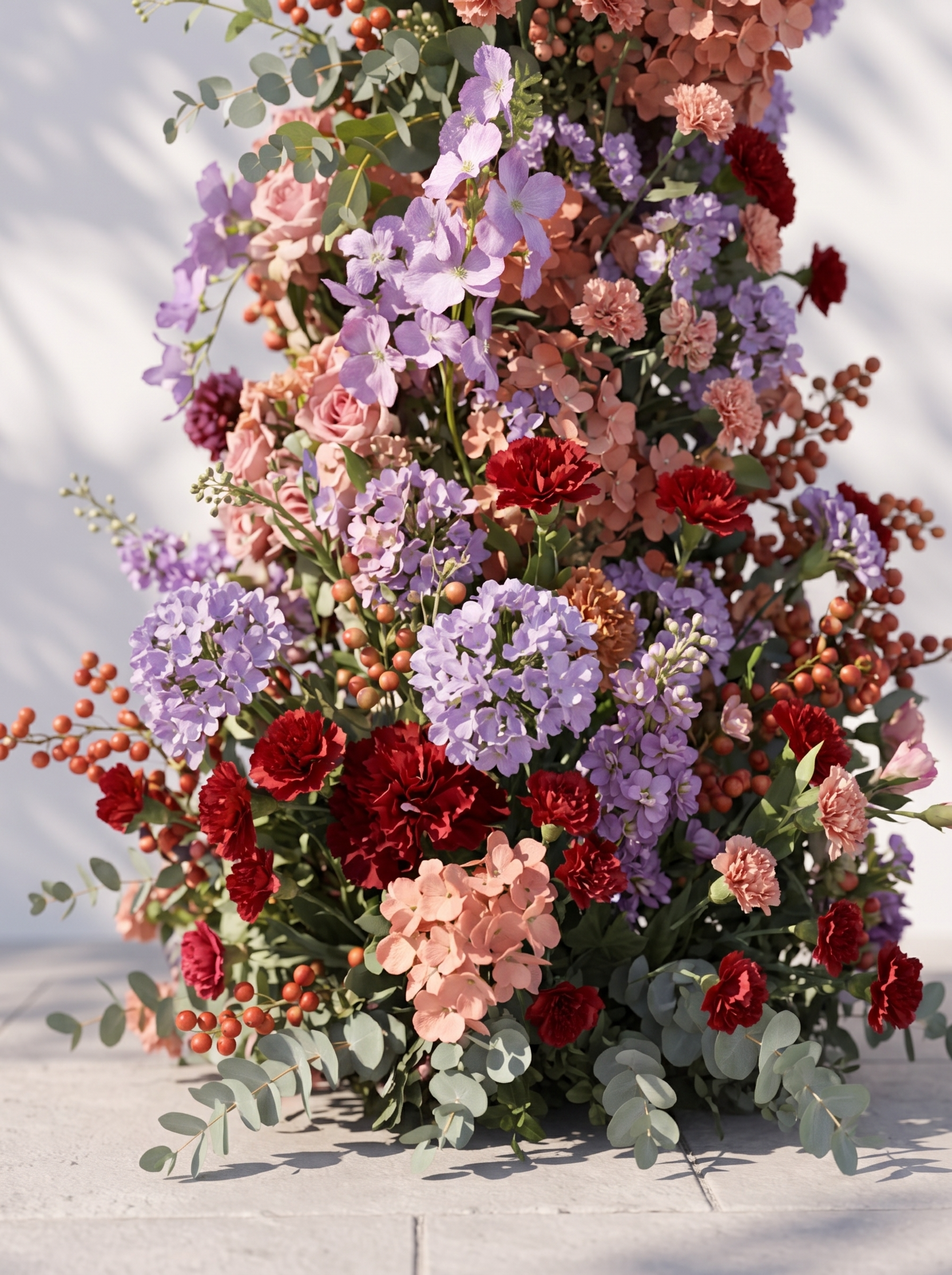 Odellrella Luxury Horn Shaped Flower Arch with Frame for Wedding Party Event Backdrop Decoration — floral detail