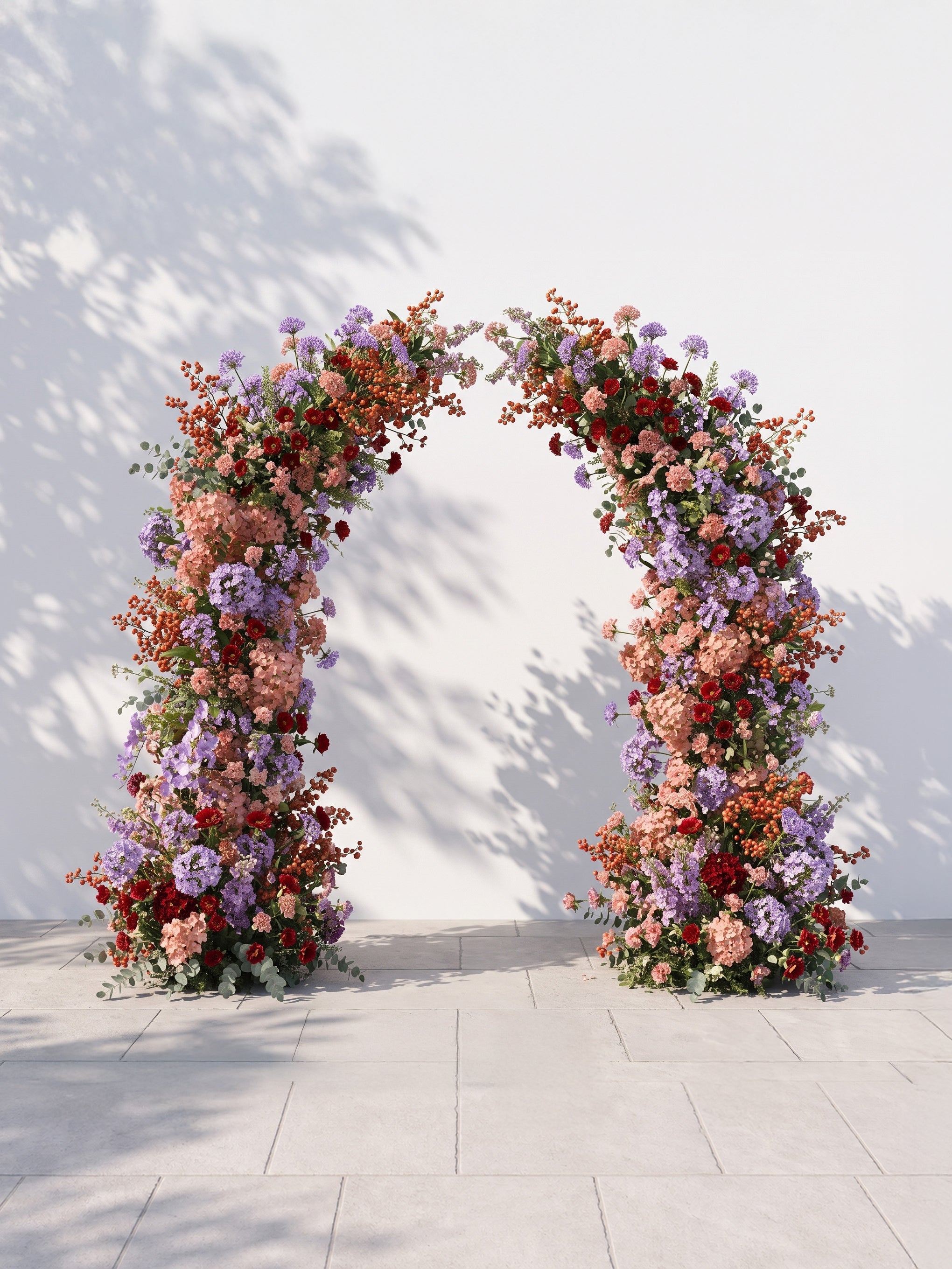 Odellrella Luxury Horn Shaped Flower Arch with Frame for Wedding Party Event Backdrop Decoration — front view