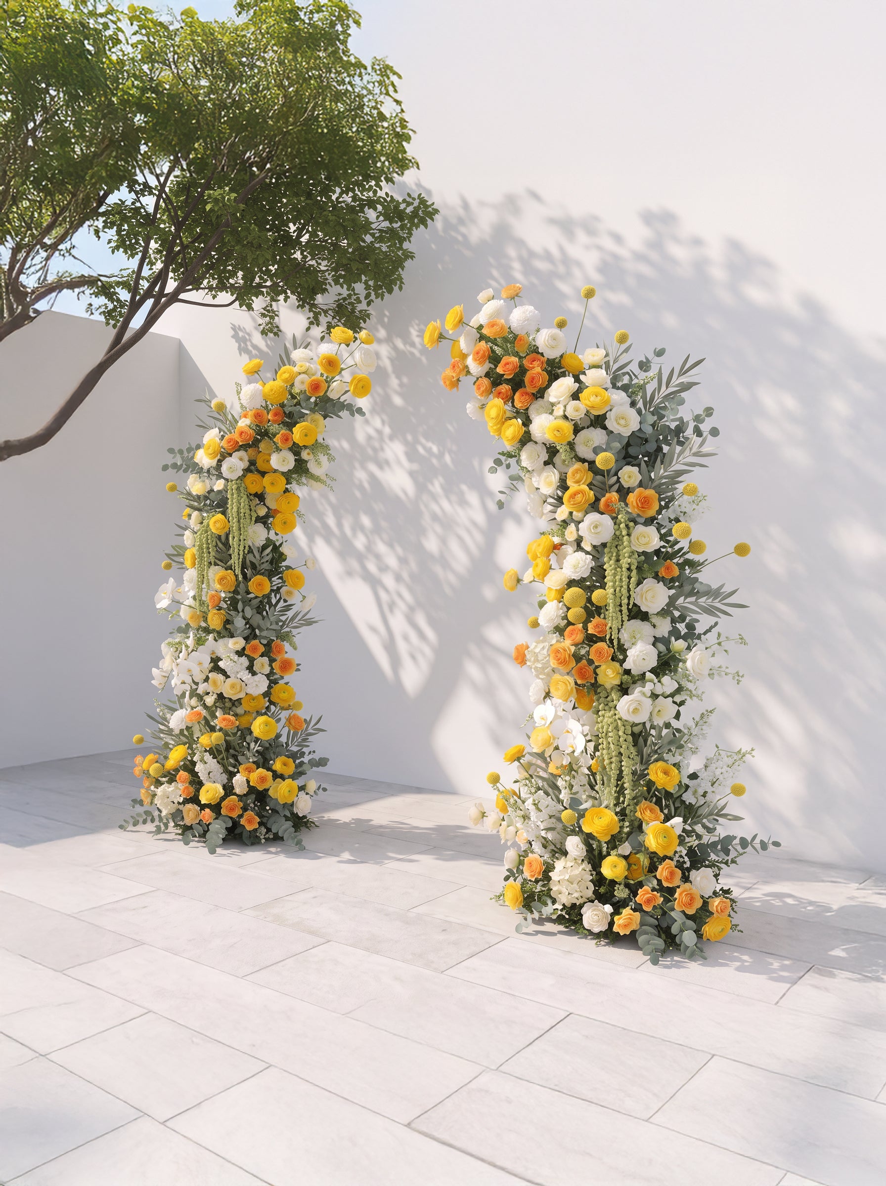 Orellyn Luxury Horn Shaped Flower Arch with Frame for Wedding Party Event Backdrop Decoration — right view