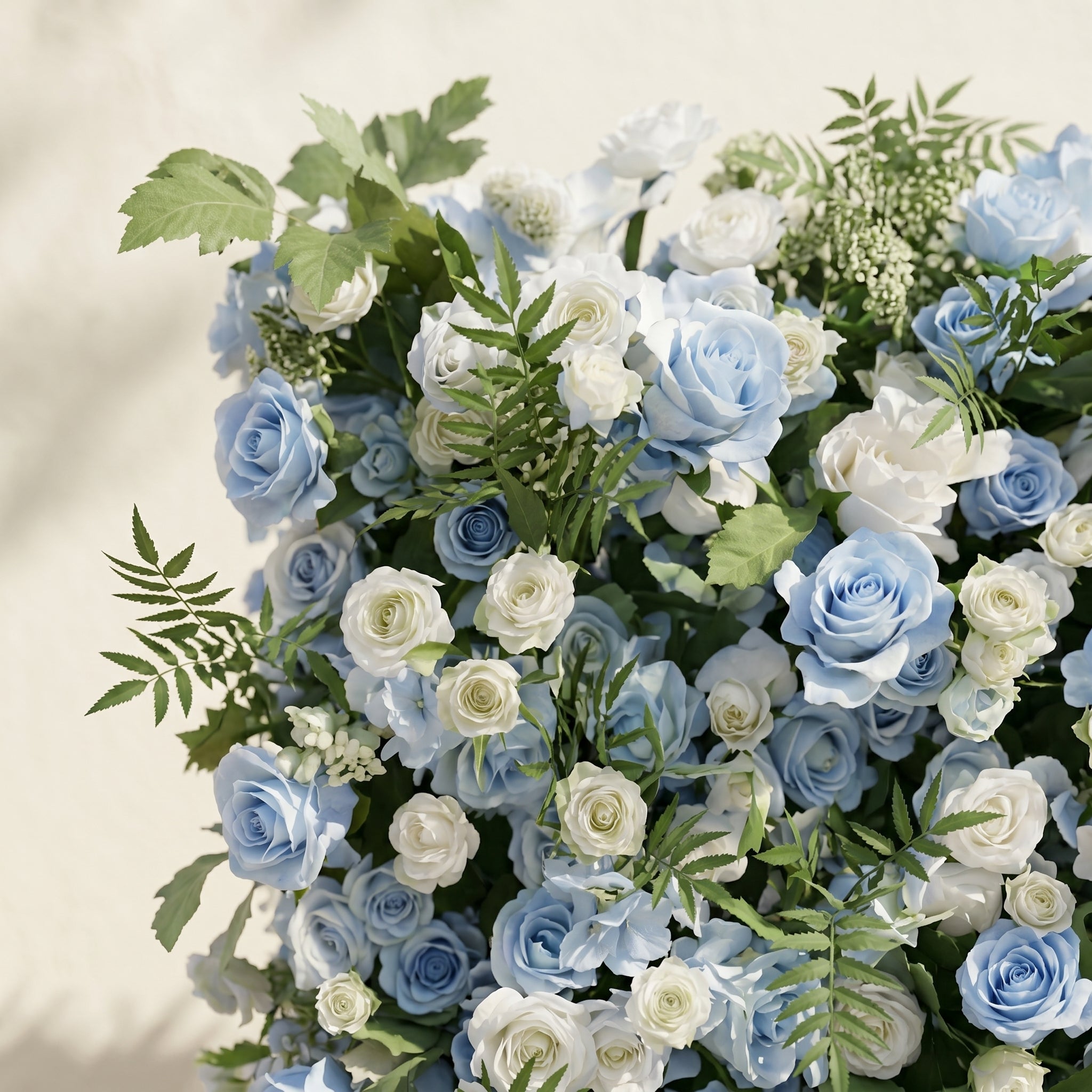 Orelvia:New Luxury 5D Blue&White roses Flower wall with Greenery for Wedding&Event Decor orelvia detail 2