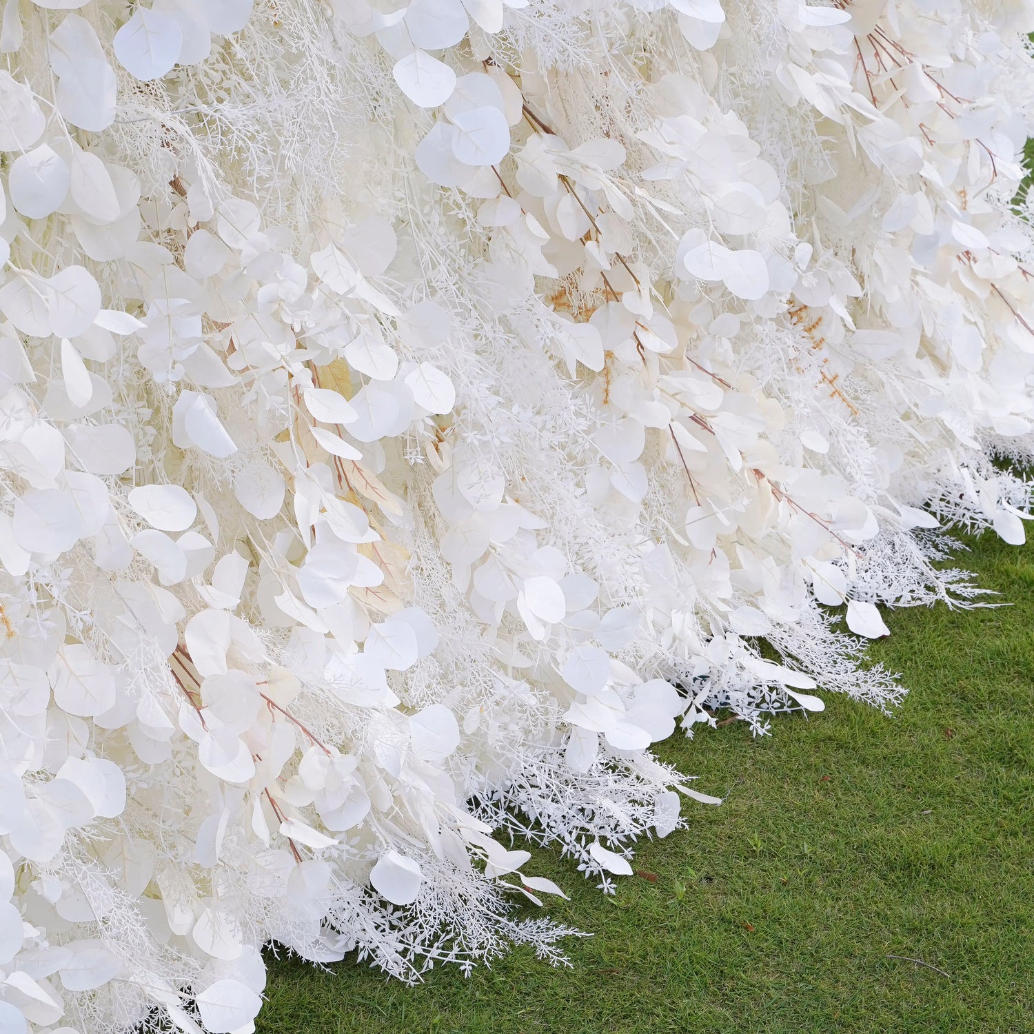 Pampas:5D Grey Pampas Grass Fabric Artificial rolling up curtain flower wall
