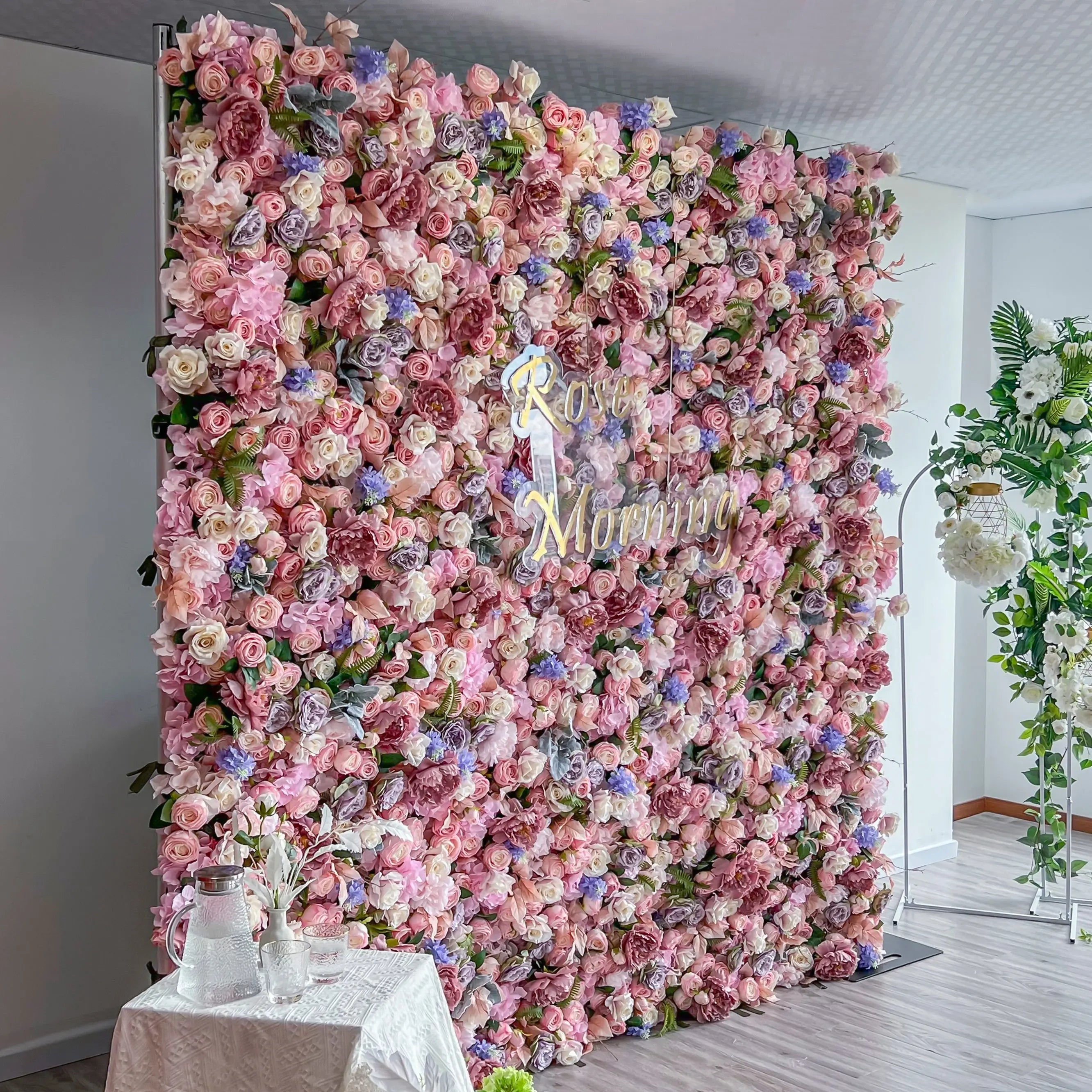 Parton:5D Garden Series New Fabric Artificial rolling up curtain flower wall
