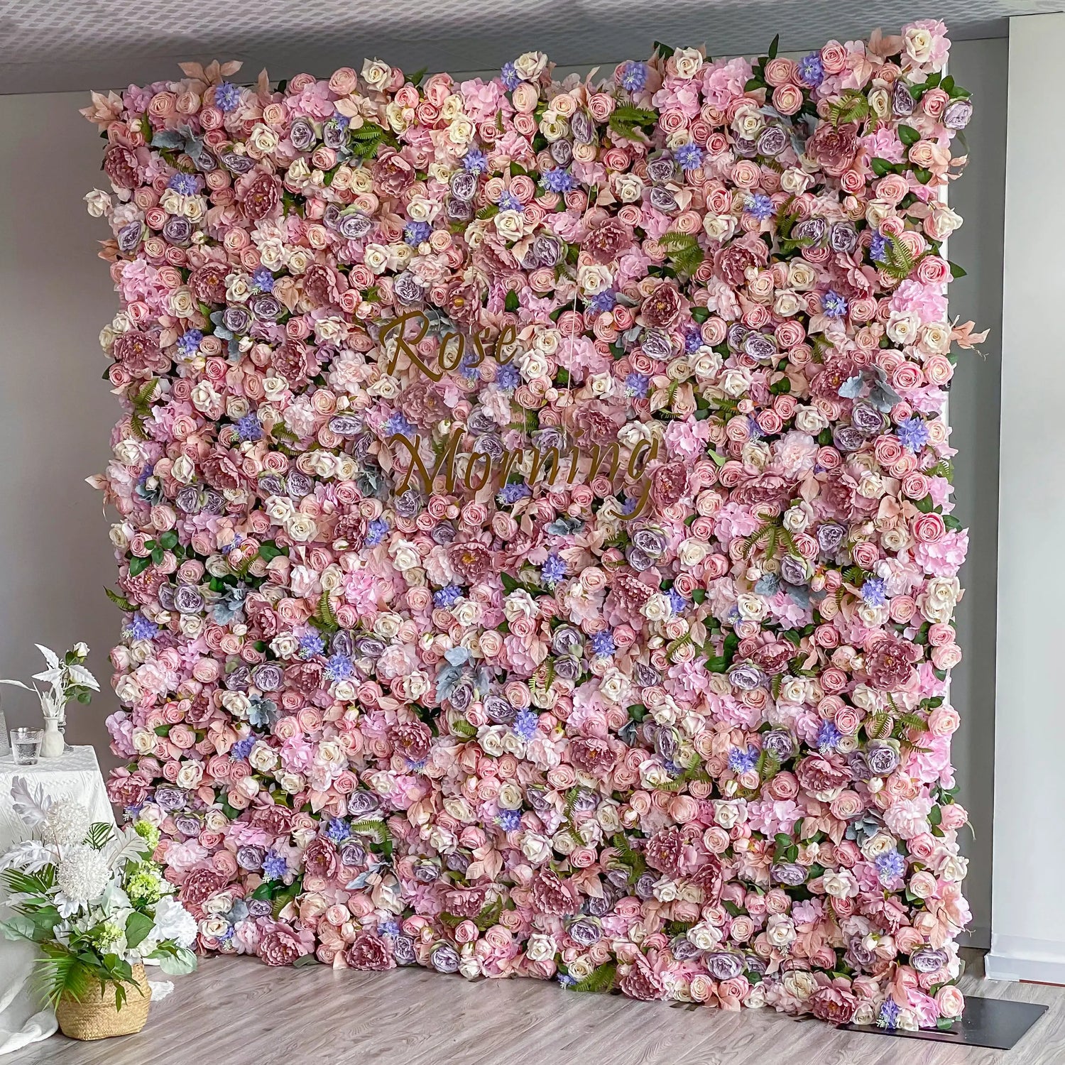 Parton:5D Garden Series New Fabric Artificial rolling up curtain flower wall