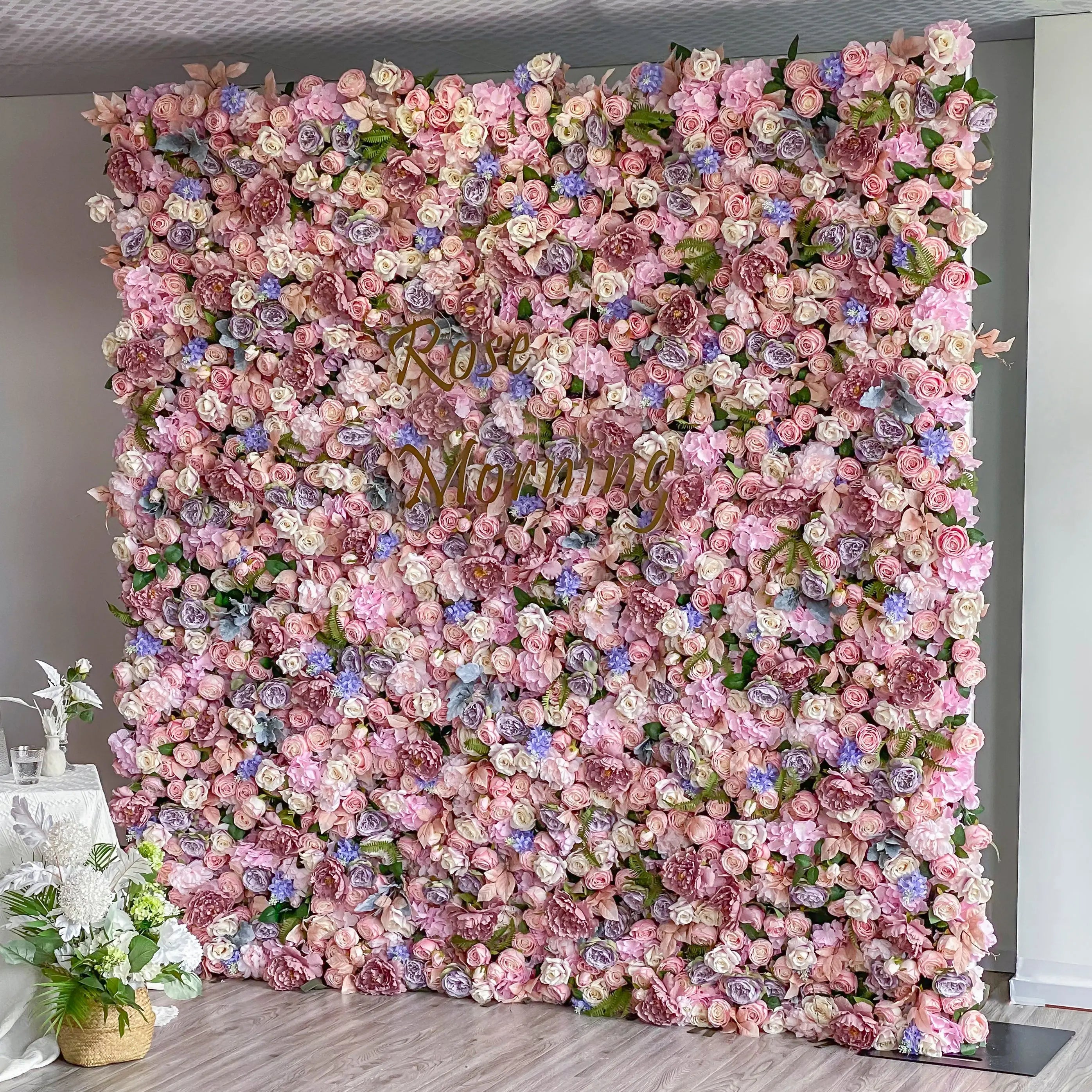 Parton:5D Garden Series New Fabric Artificial rolling up curtain flower wall