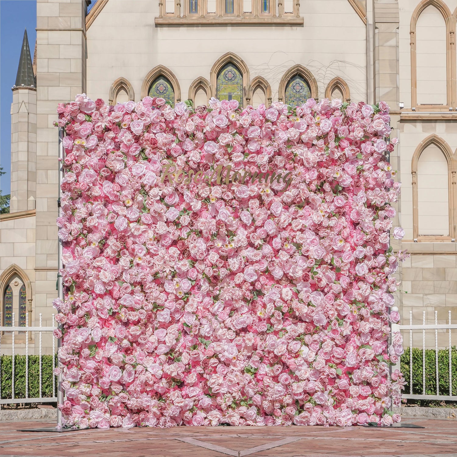Pelin:5D Fabric Artificial Flower Wall Rolling Up Curtain Flower Wall