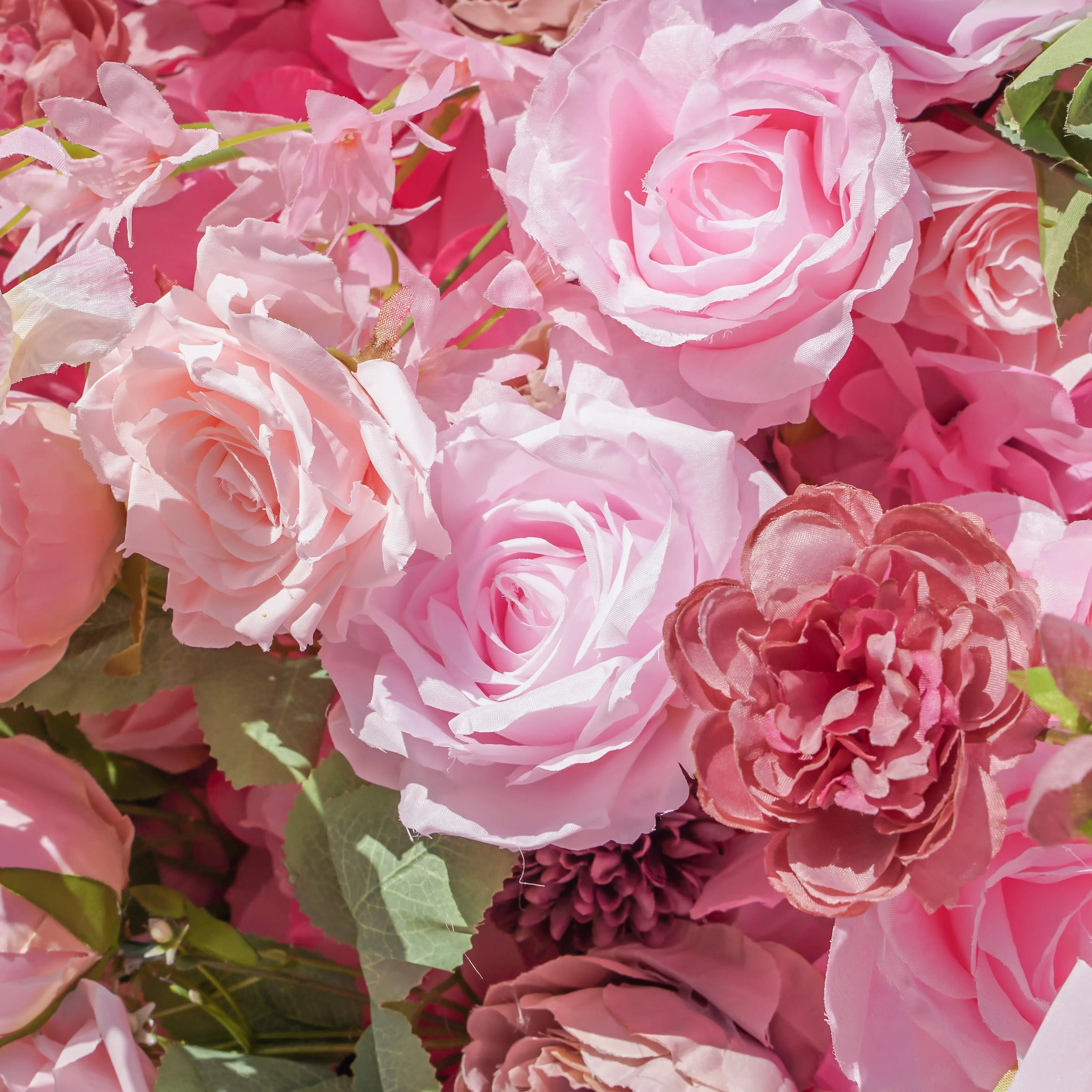 Pelin:5D Fabric Artificial Flower Wall Rolling Up Curtain Flower Wall