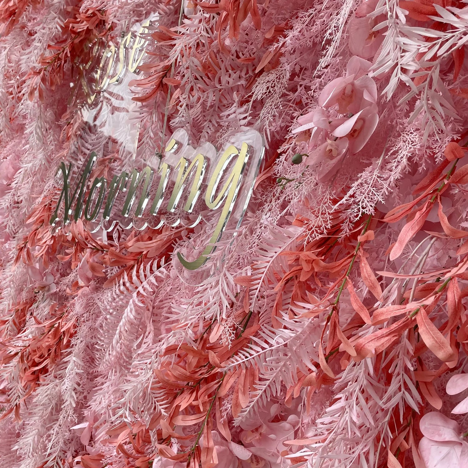 Pink Dream:5D Fabric Artificial rolling up curtain flower wall