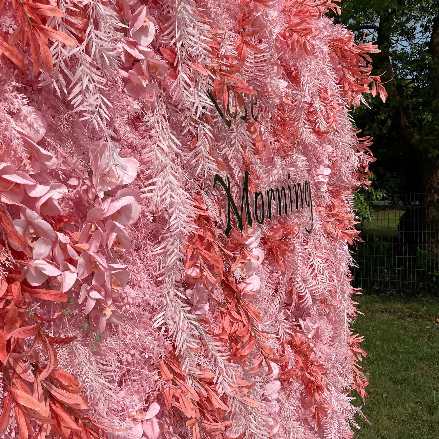 Pink Dream:5D Fabric Artificial rolling up curtain flower wall