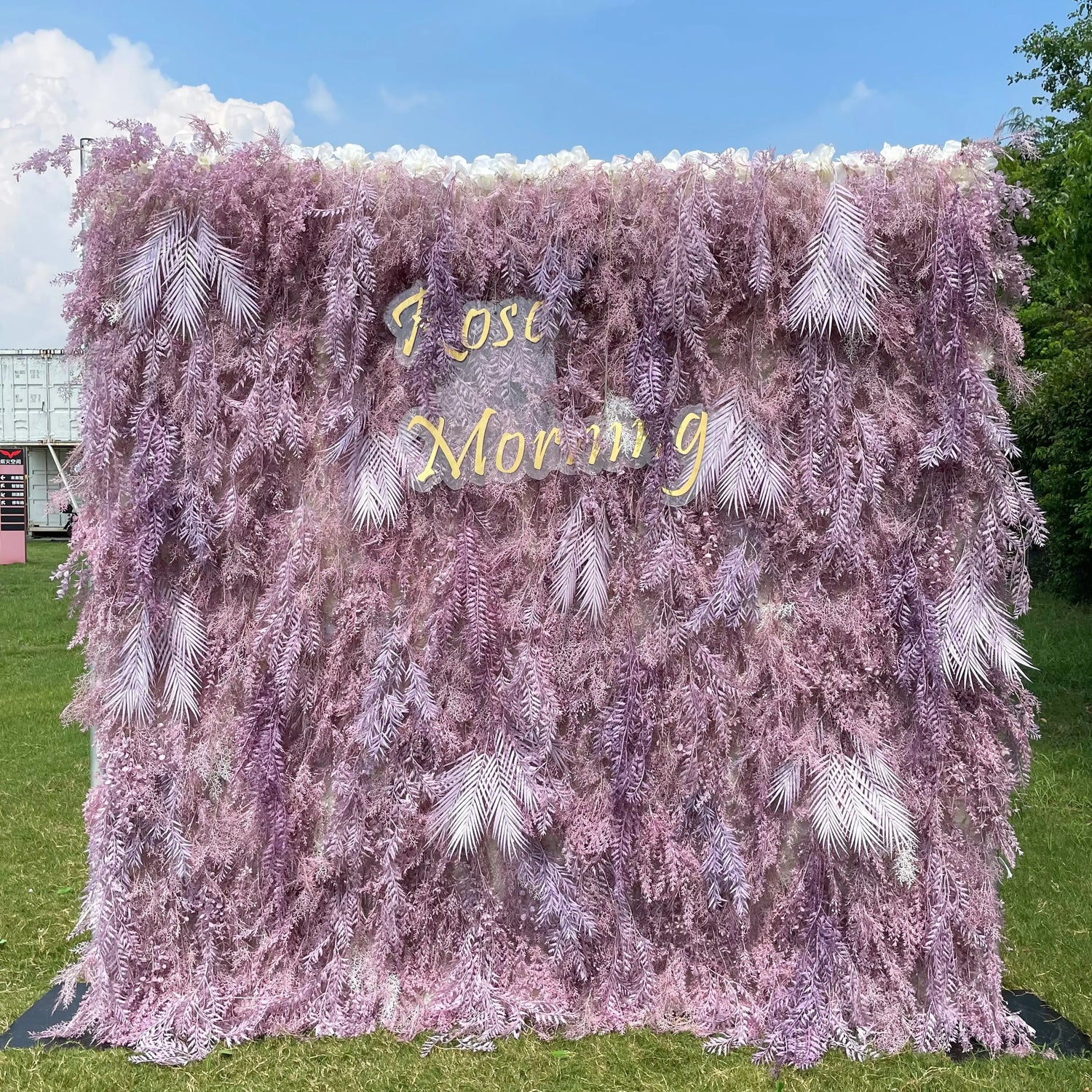 Purple Dream:5D Fabric Artificial rolling up curtain flower wall