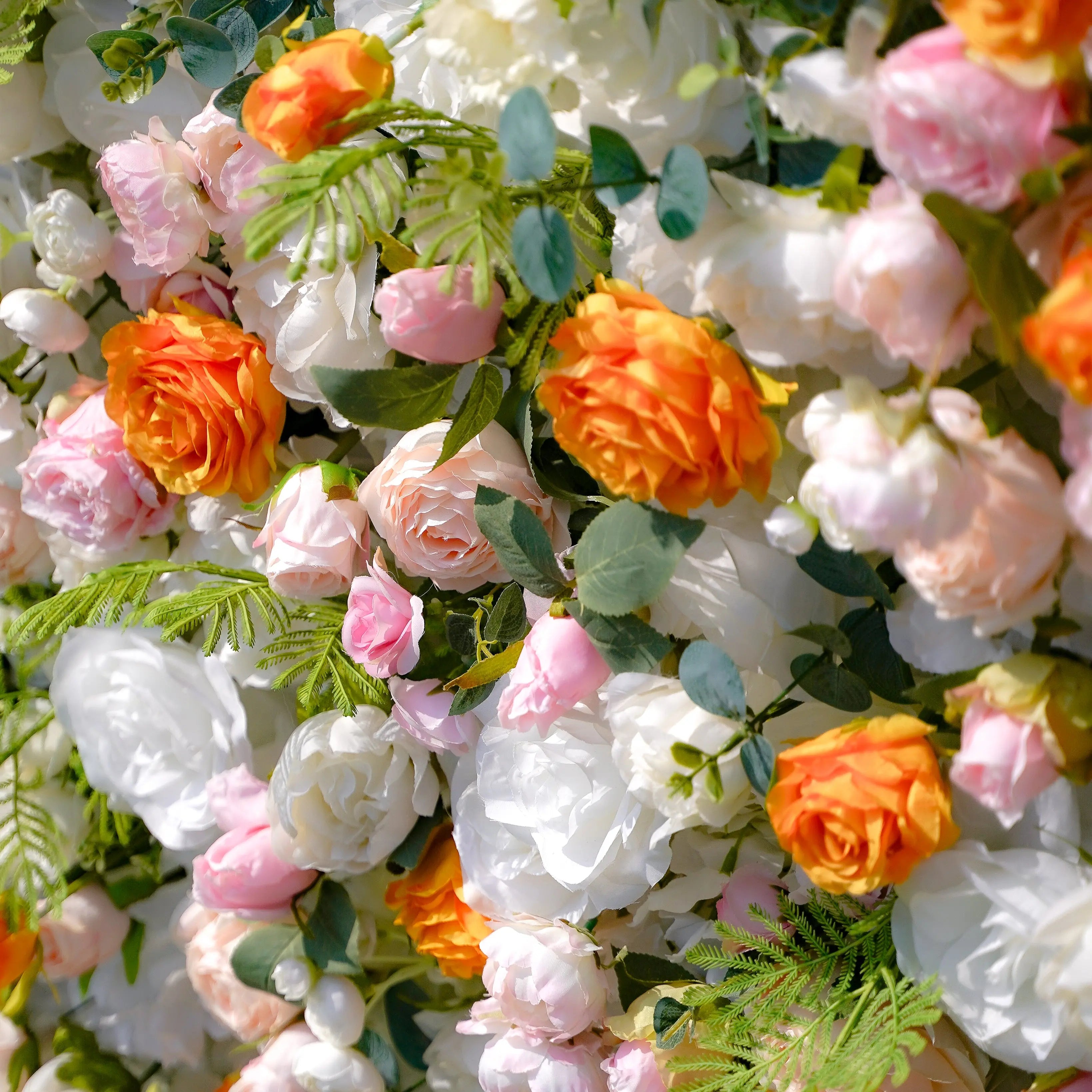 Pyrenie:3D Fabric Artificial rolling up curtain flower wall Rose Morning
