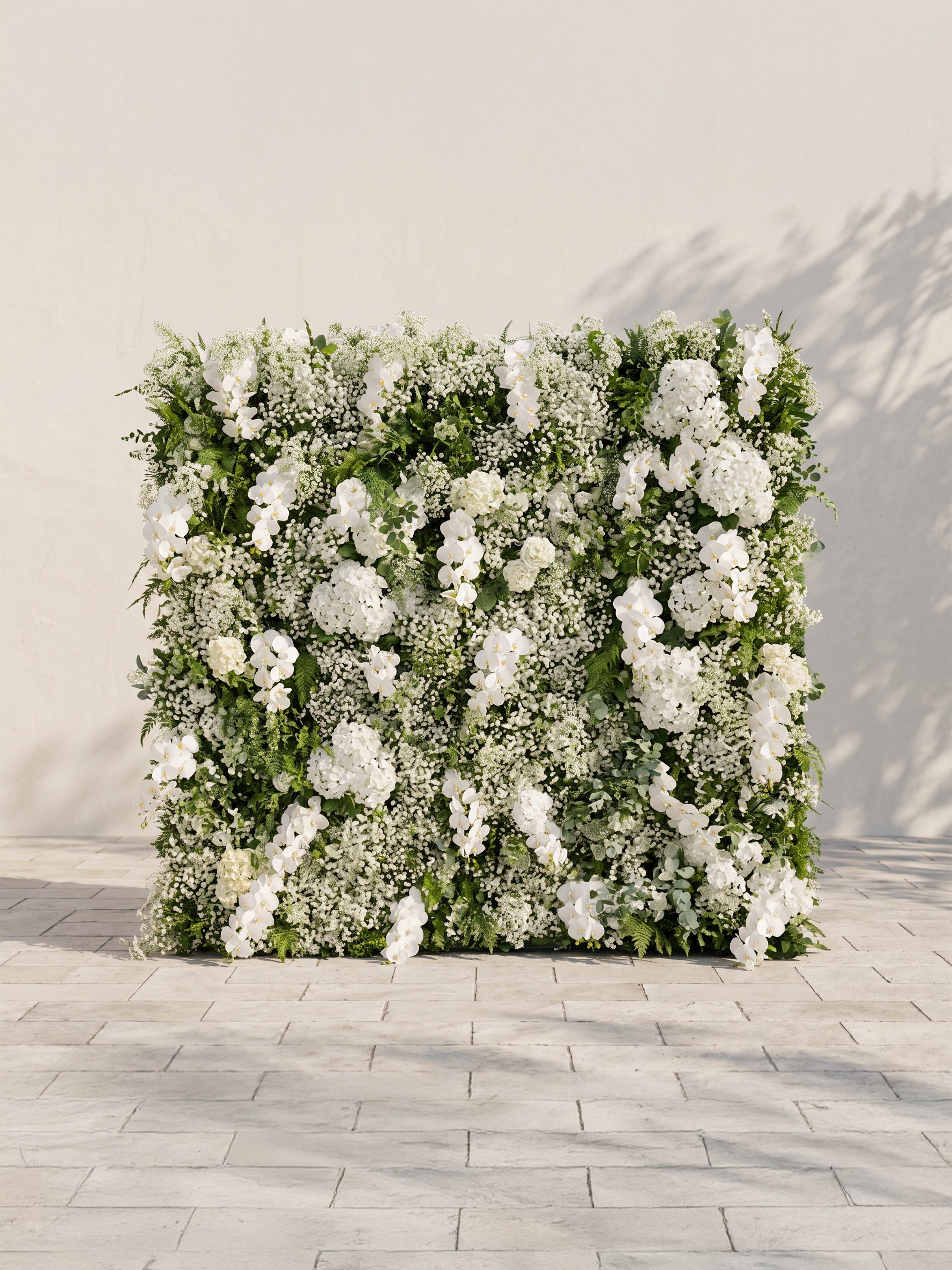 Ralena: 5D Fabric Artificial rolling up curtain flower wall — front view