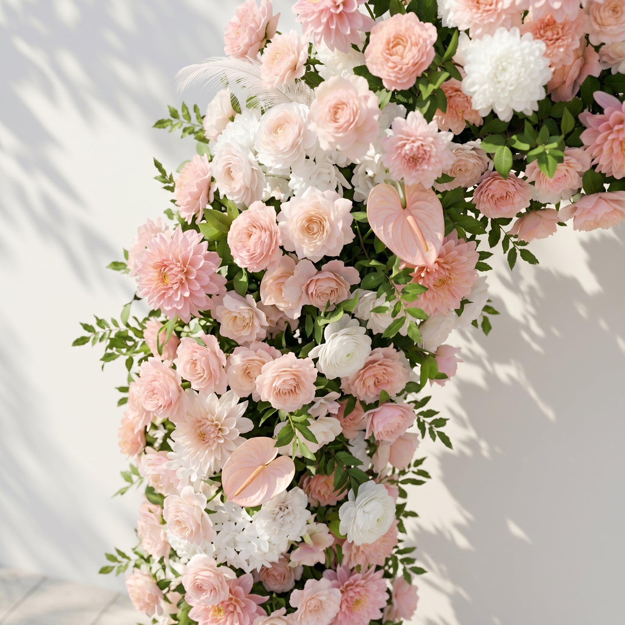 Ravnora:Luxury Pink Flower Arch Door Arch for Weddings&Event Decor Including Frame ravnora detail 1