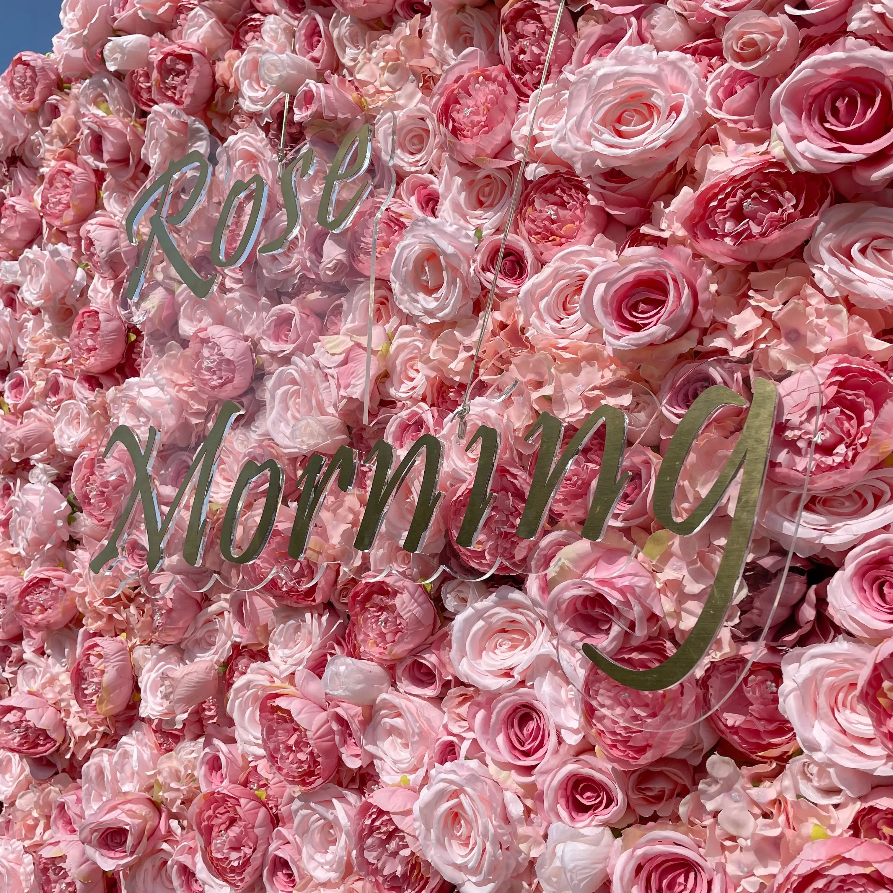 Rina:4D Fabric Artificial rolling up curtain flower wall