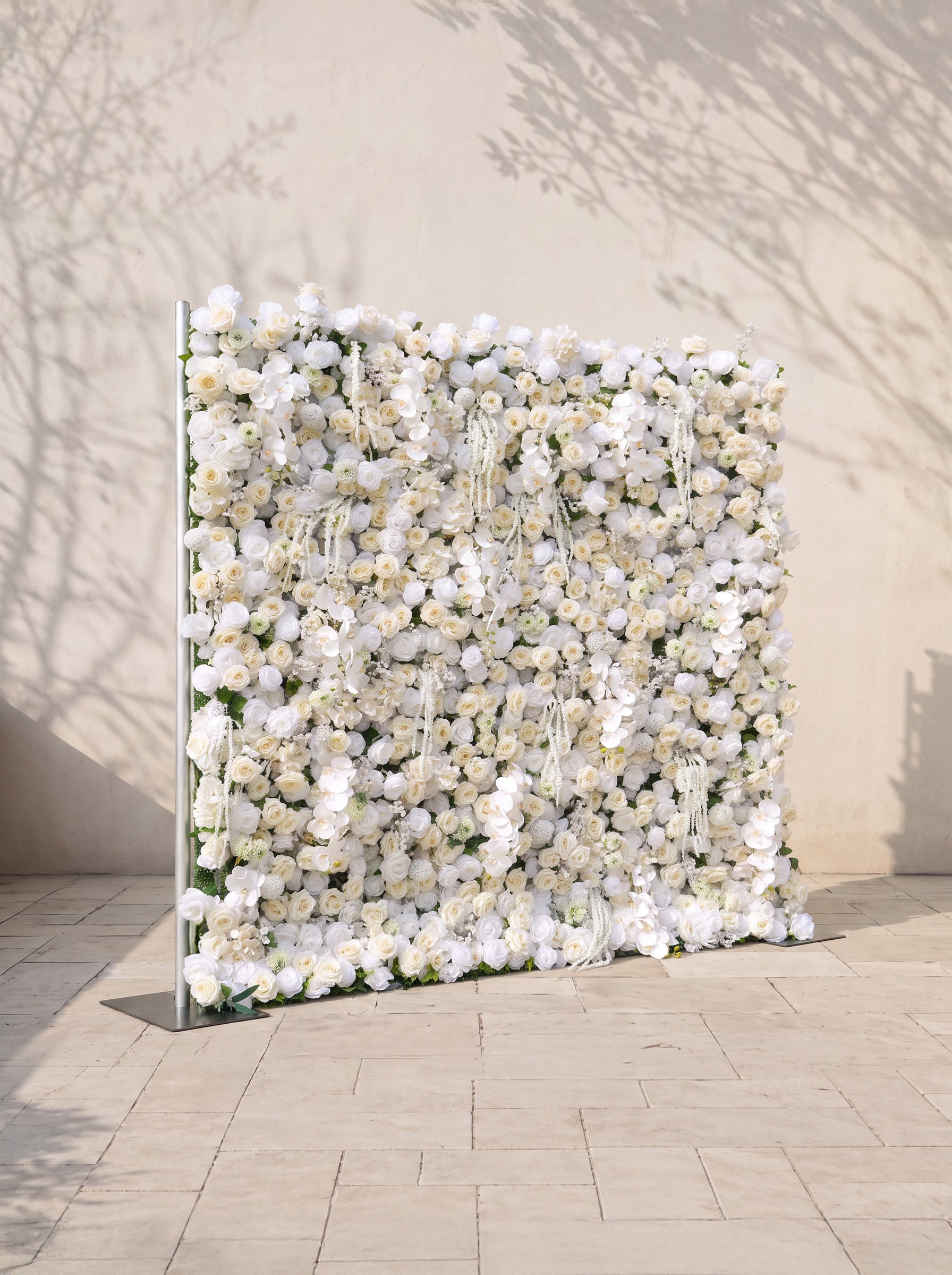 Romyrella 5D Fabric Artificial rolling up curtain flower wall — left view