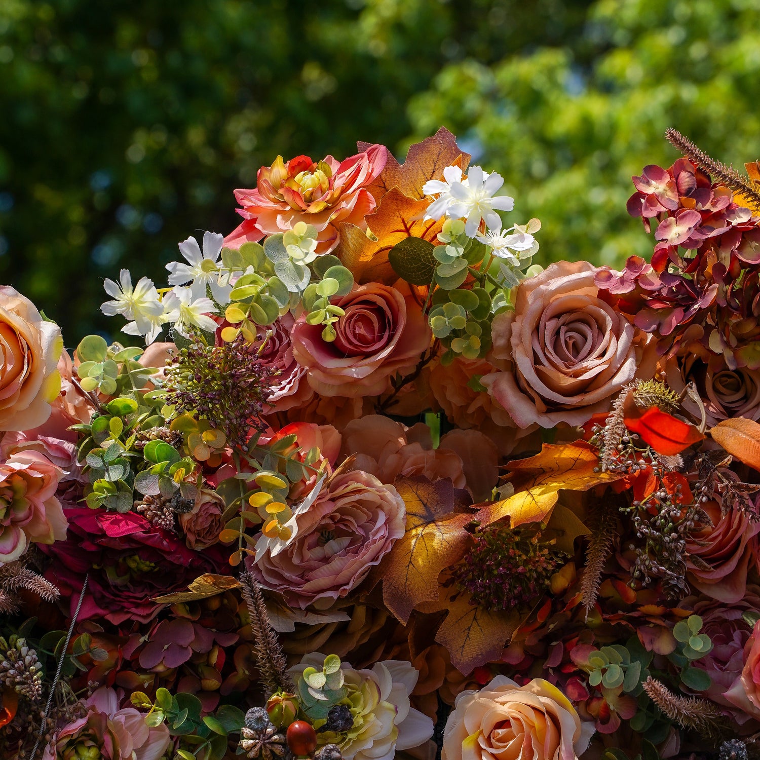 Ronny:5D Fabric Artificial rolling up curtain flower wall