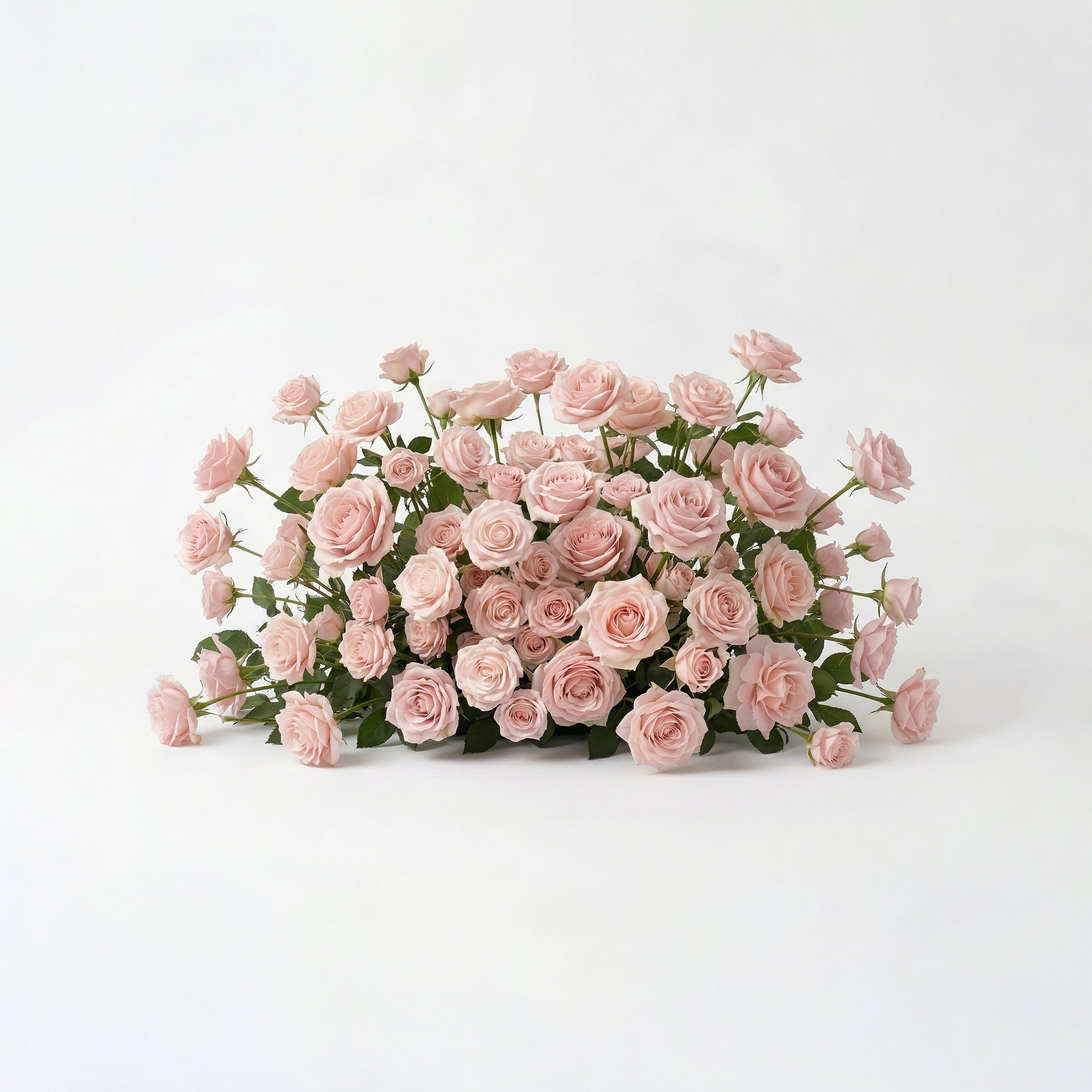 Rosellea: Heart-Shaped Pastel Pink Silk Rose Flower Arch Floral Arrangement for Romantic Weddings & Proposal