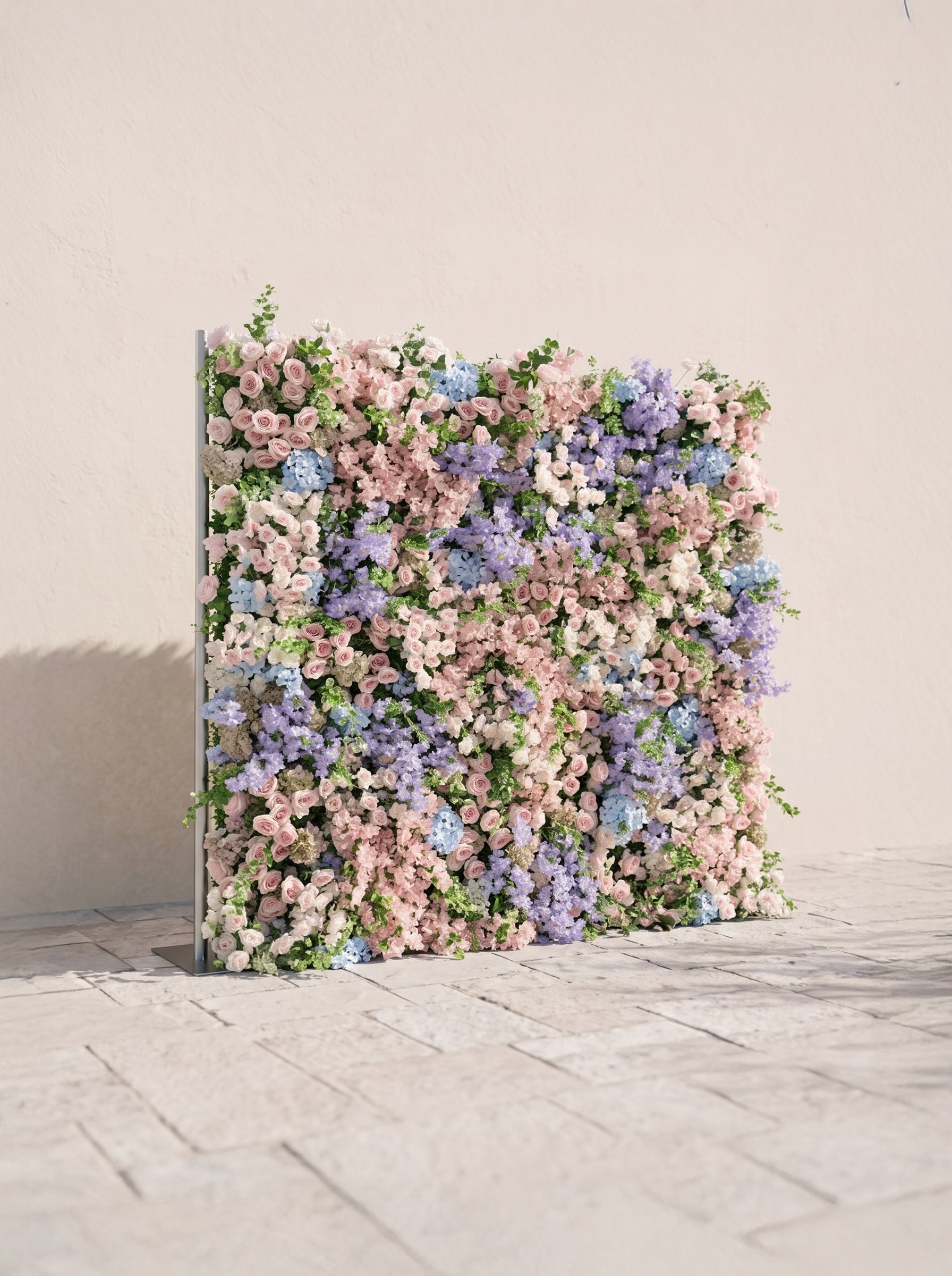 Roslina 5D Fabric Artificial rolling up curtain flower wall — left view