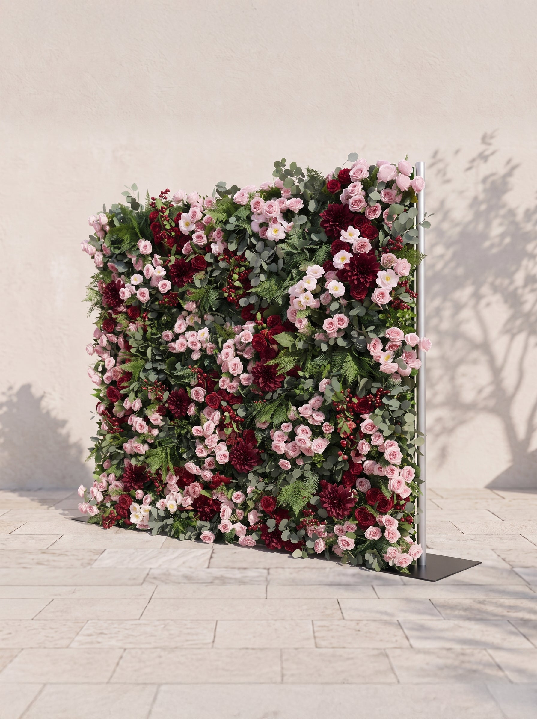 Rosmora 5D Fabric Artificial rolling up curtain flower wall — right view