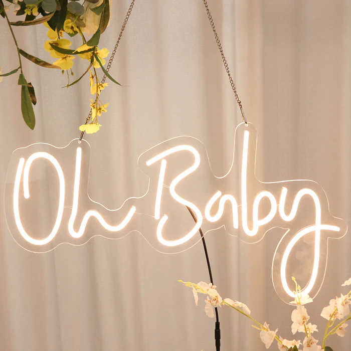 S008: Wall Decor Neon Light Sign LED Neon Light Sign With Hanging Chain Rose Morning