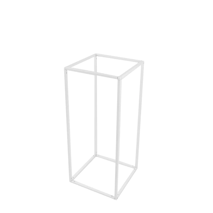 S011: Rectangular Metal Wedding Flower Stand Frame Centerpiece White Color/2 Pack Rose Morning