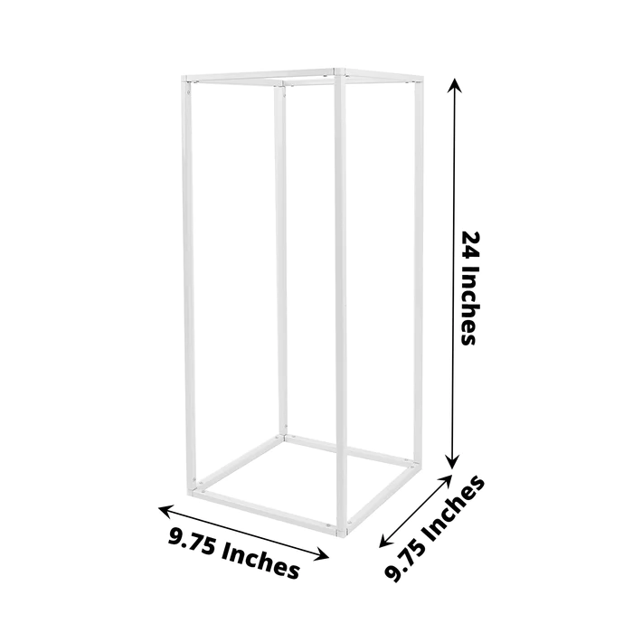 S011: Rectangular Metal Wedding Flower Stand Frame Centerpiece White Color/2 Pack Rose Morning
