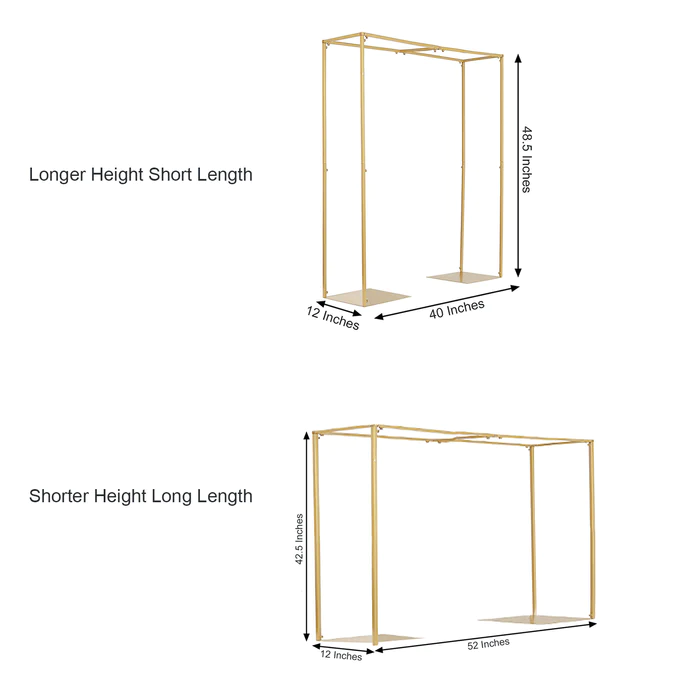 This Gold Adjustable Table Top Metal Flower Arch Holder is the perfect decoration for any wedding or event. It is made of high-quality metal, which is very durable. The arches are made of adjustable metal frames and are topped with a pergola. The flower stand can be decorated with fresh flowers to create a beautiful backdrop. The perfect addition to any wedding or event, this arch is sure to impress your guests.