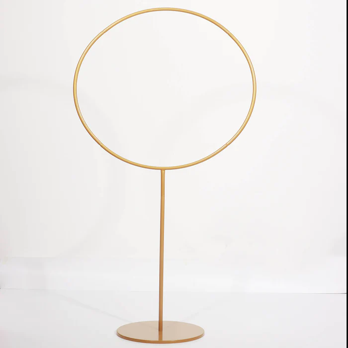 S026:Adjustable Gold Balloon Column With Hoop Flower Pillar Stand Rose Morning