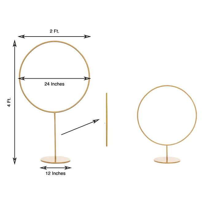 S026:Adjustable Gold Balloon Column With Hoop Flower Pillar Stand Rose Morning