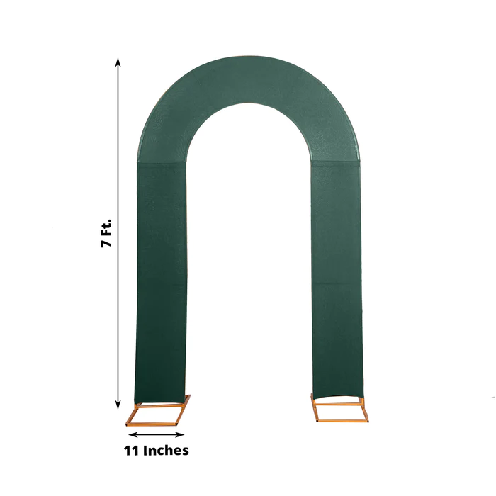 Emerald Green Spandex Fitted Open Arch U-Shaped Wedding Arch Cover Rose Morning