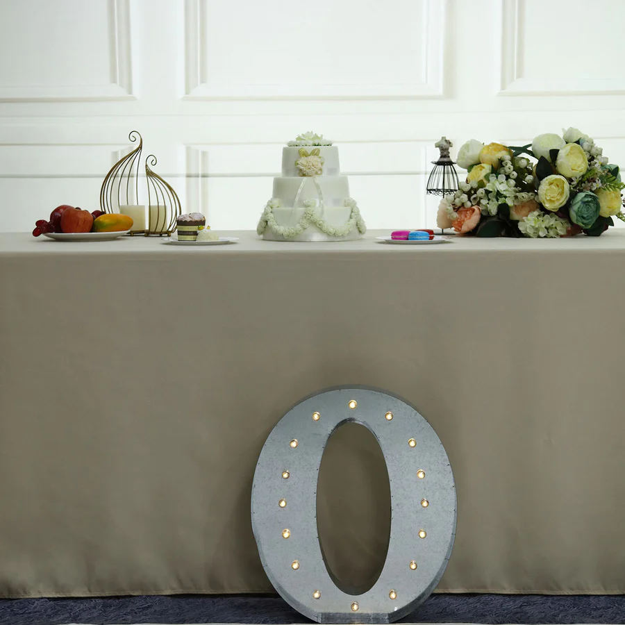 Event Decoration Metal Marquee Number Light with LED 0 Rose Morning