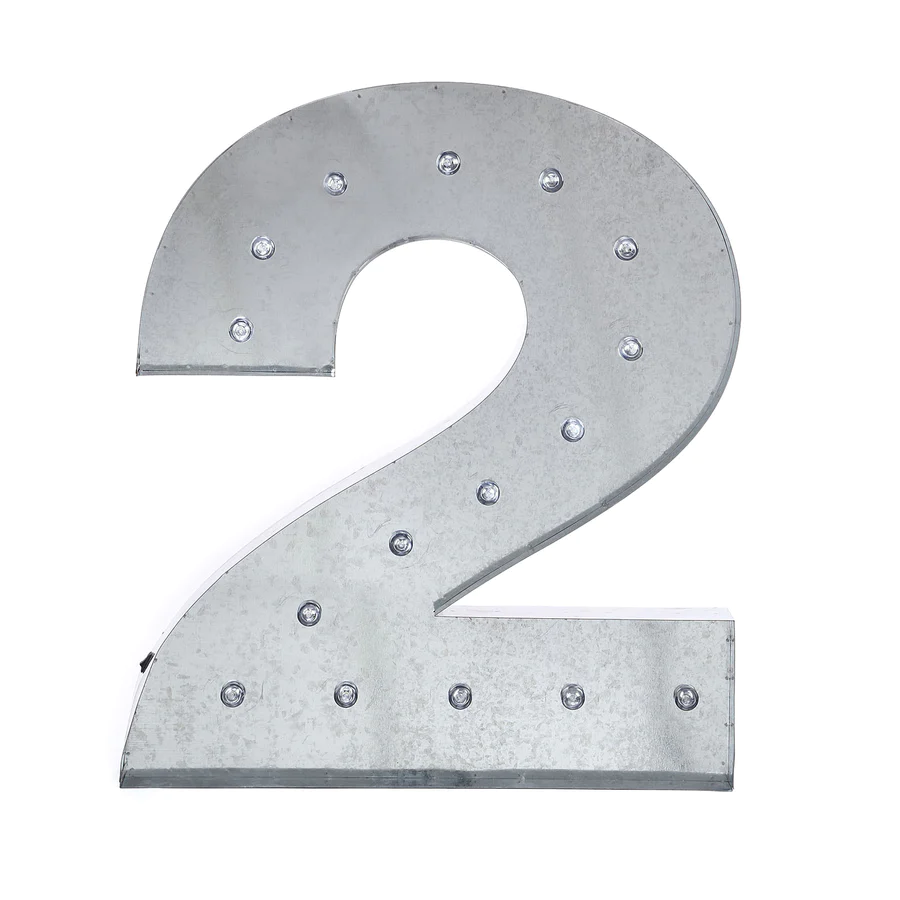 Event Decoration Metal Marquee Number Light with LED 2 Rose Morning