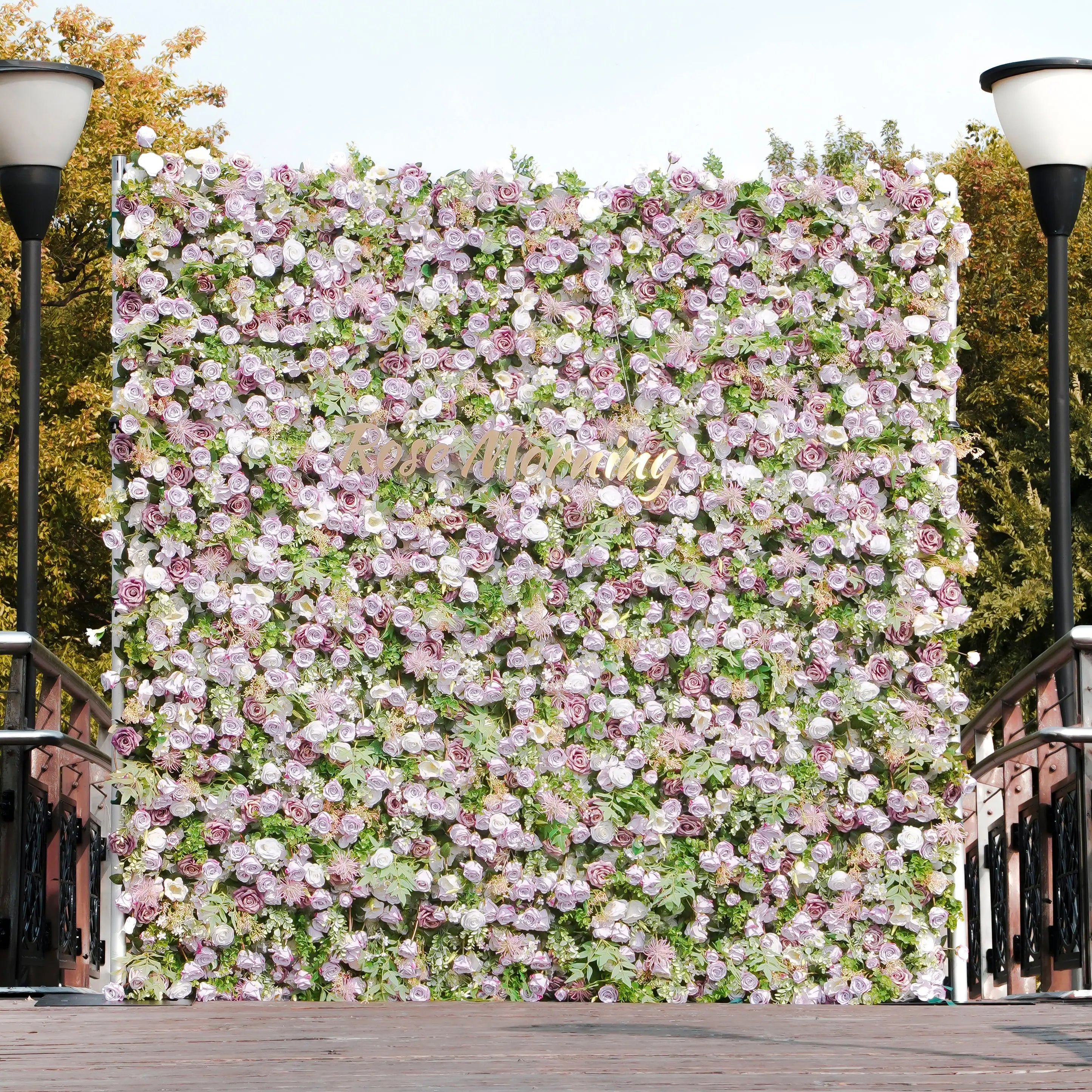 Sally:5D Garden Series New Fabric Artificial rolling up curtain flower wall
