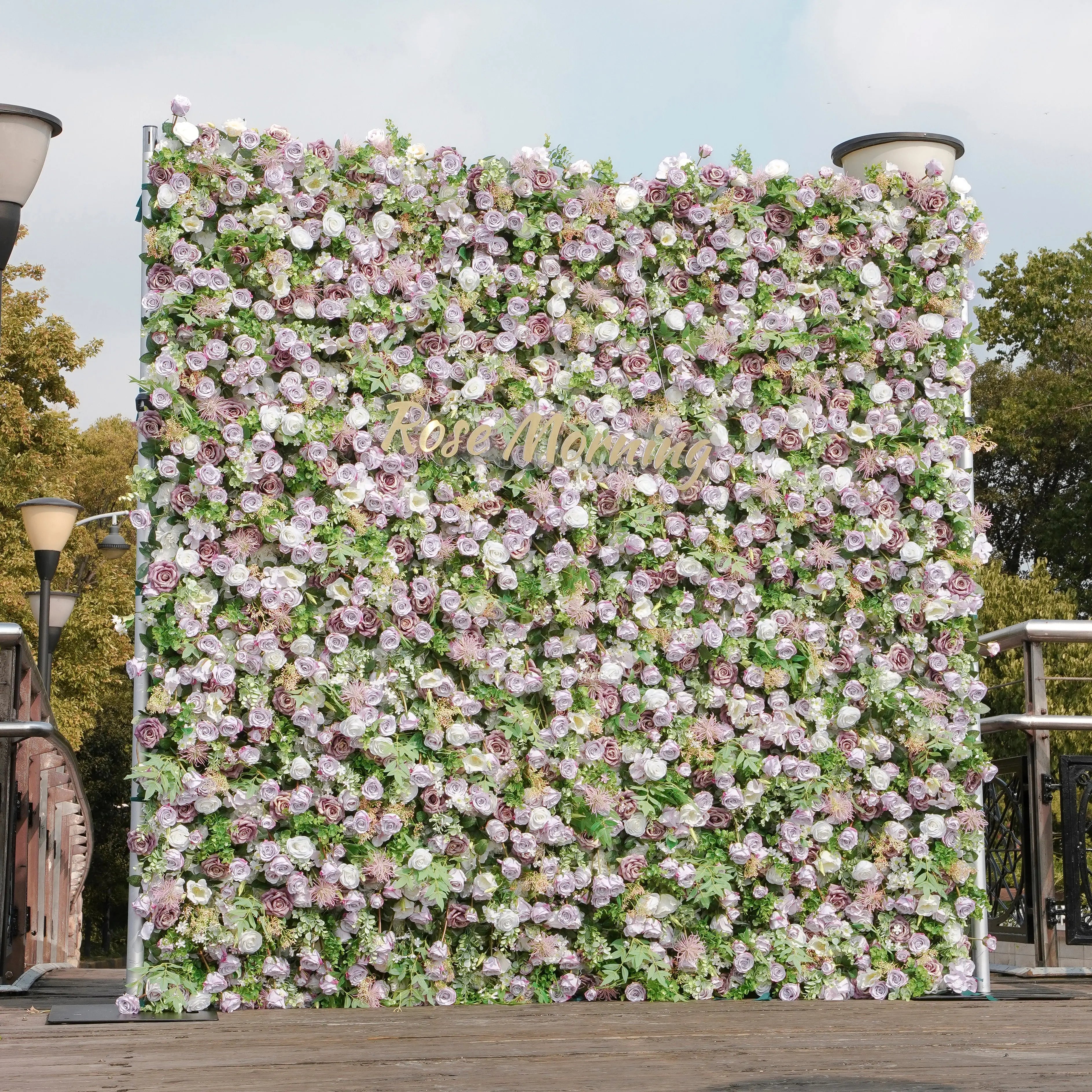 Sally:5D Garden Series New Fabric Artificial rolling up curtain flower wall