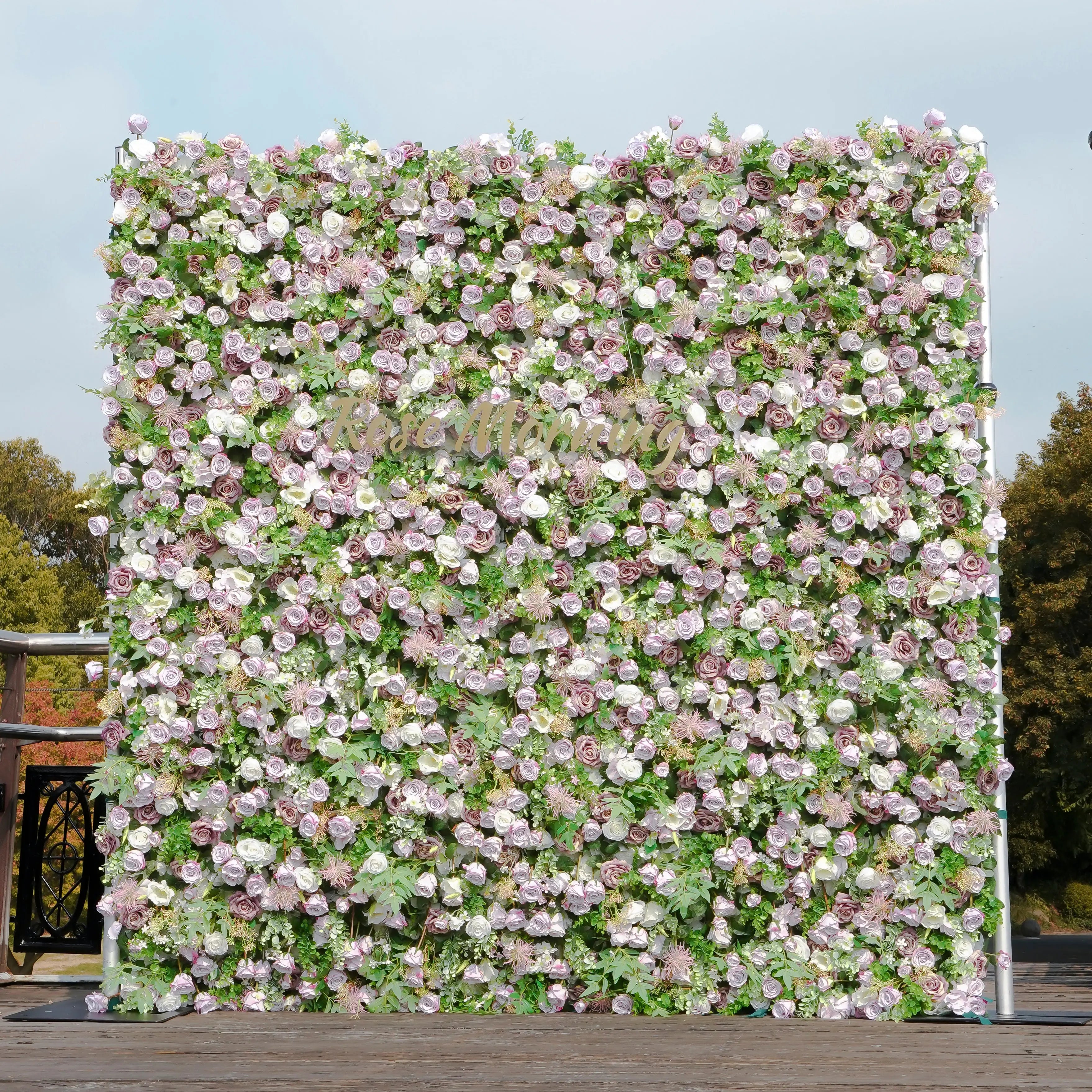 Sally:5D Garden Series New Fabric Artificial rolling up curtain flower wall
