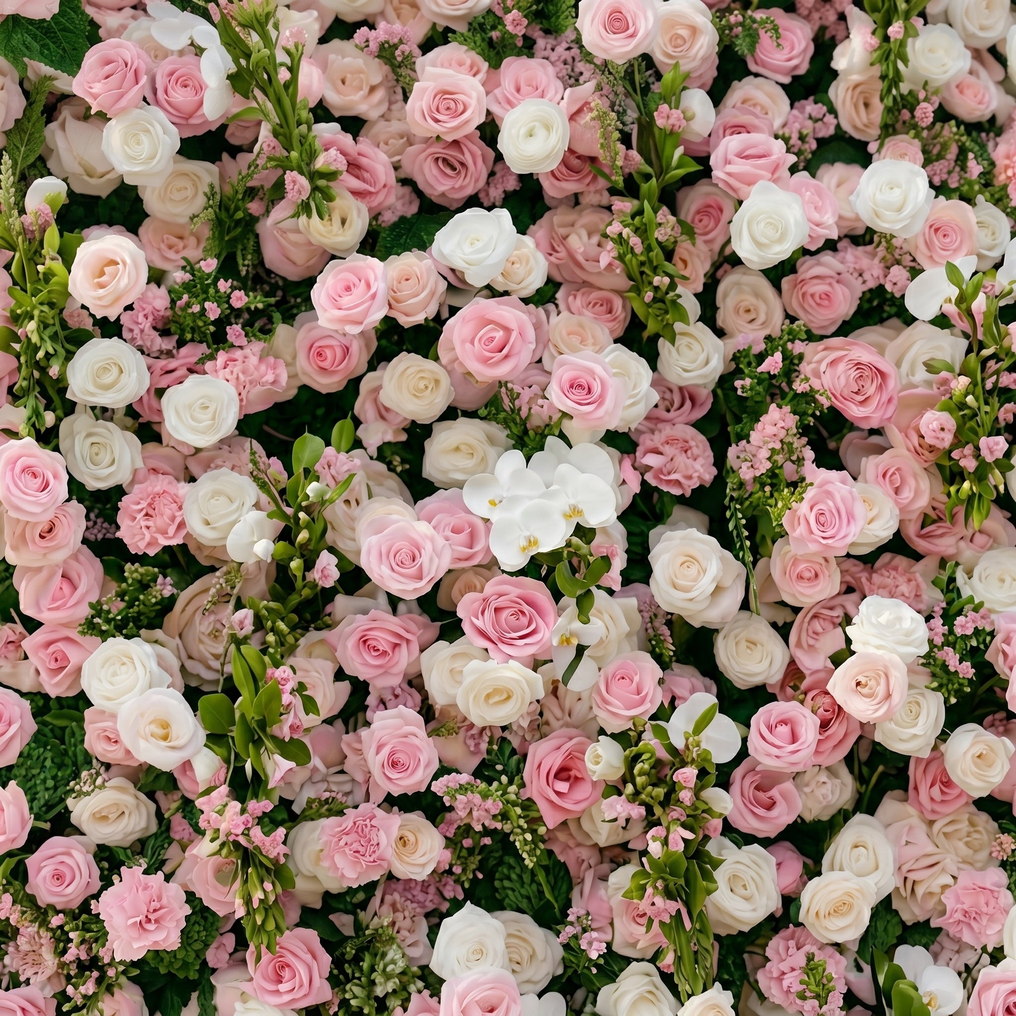 Selenessa:Premium 5D Blush & Soft Pink Floral Wall Roll-Up Backdrop for Whimsical Bridal Showers