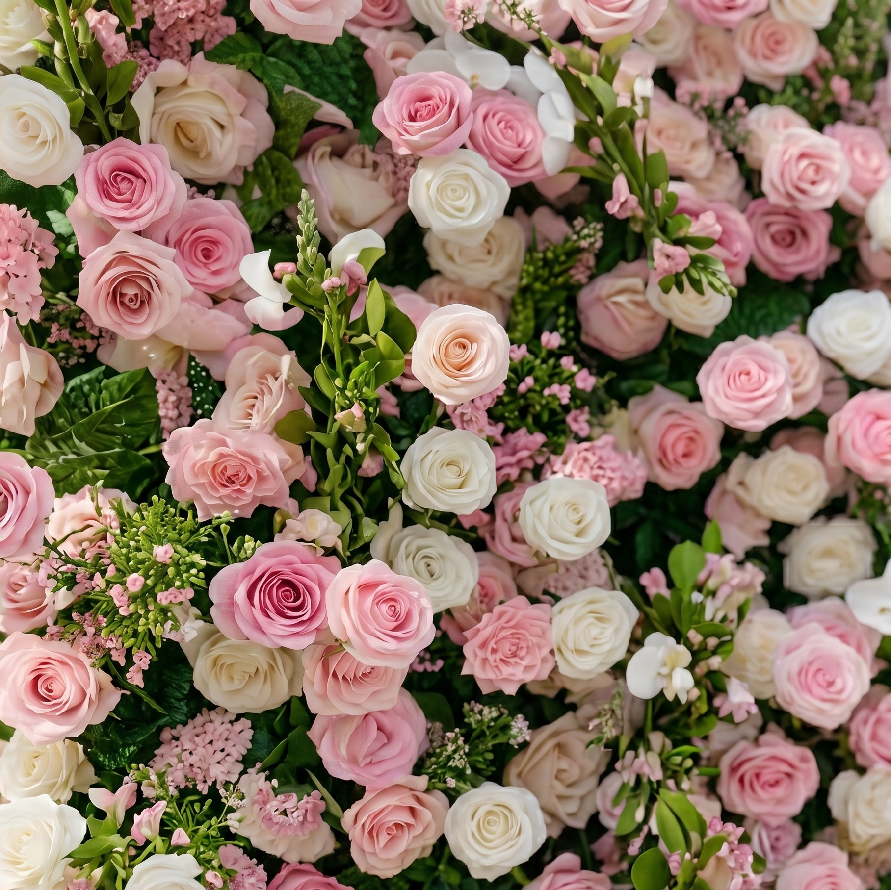 Selenessa:Premium 5D Blush & Soft Pink Floral Wall Roll-Up Backdrop for Whimsical Bridal Showers