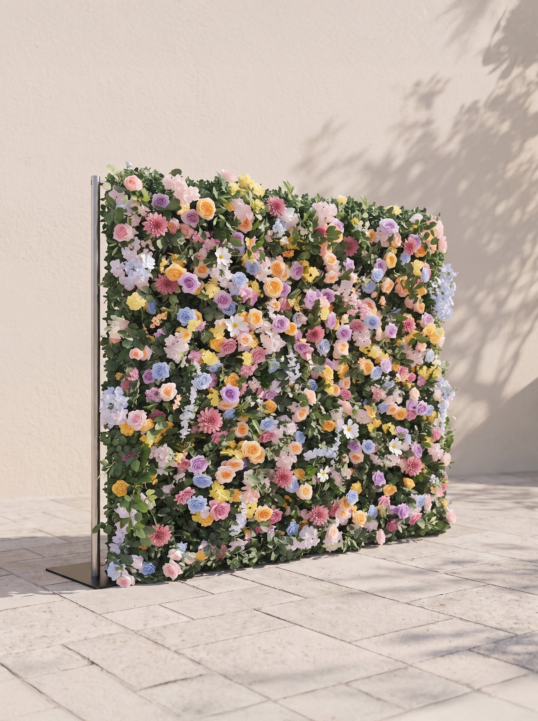 Sirenella 5D Fabric Artificial rolling up curtain flower wall — left view