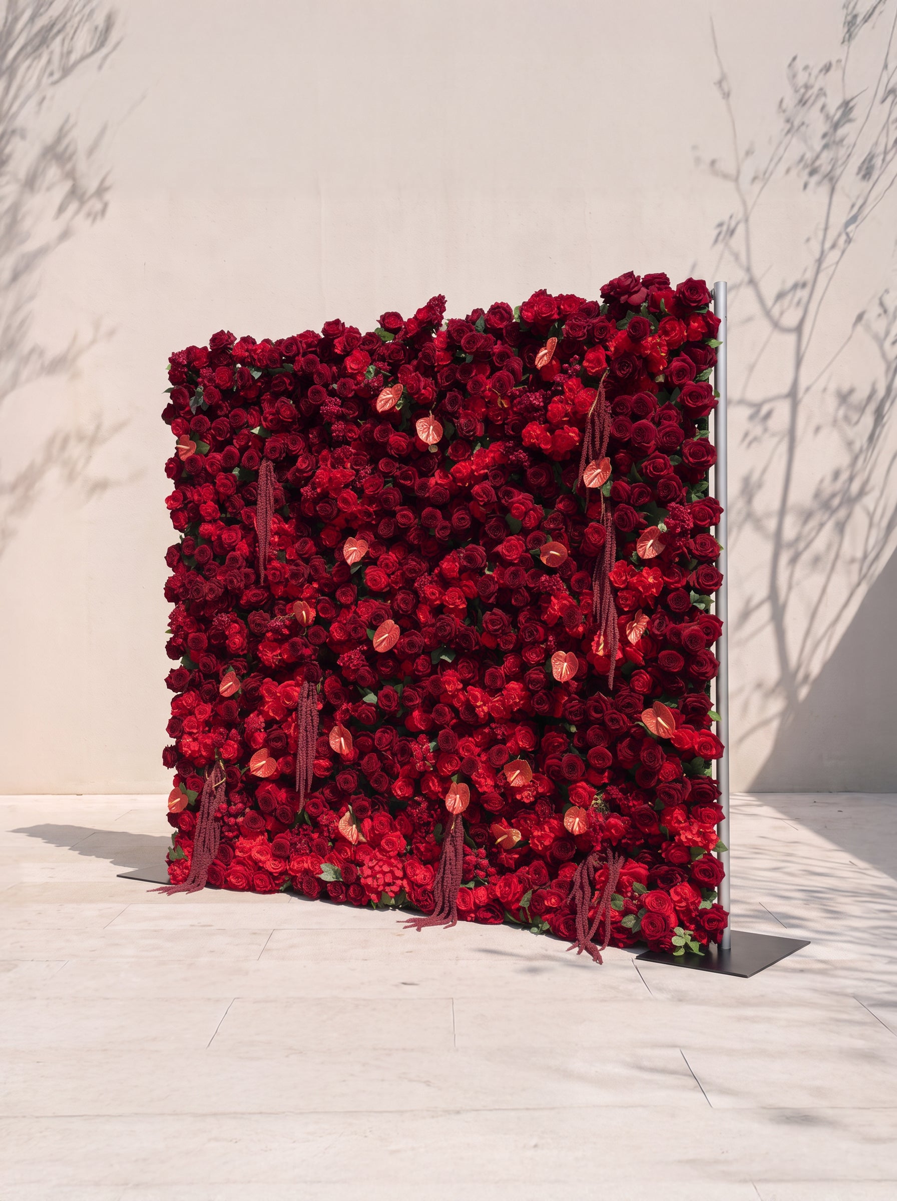 Solelia 5D Fabric Artificial rolling up curtain flower wall — right view