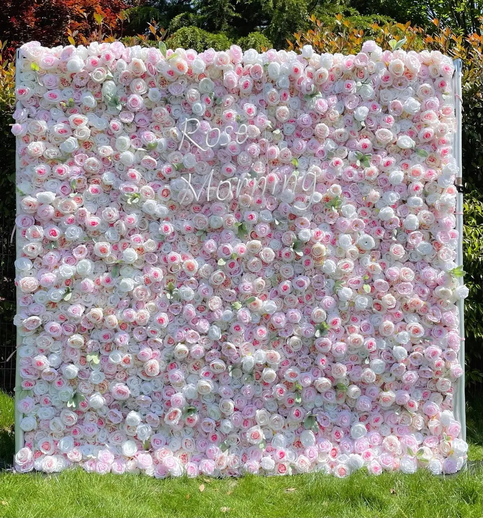 Sophia:4D Fabric Artificial rolling up curtain flower wall