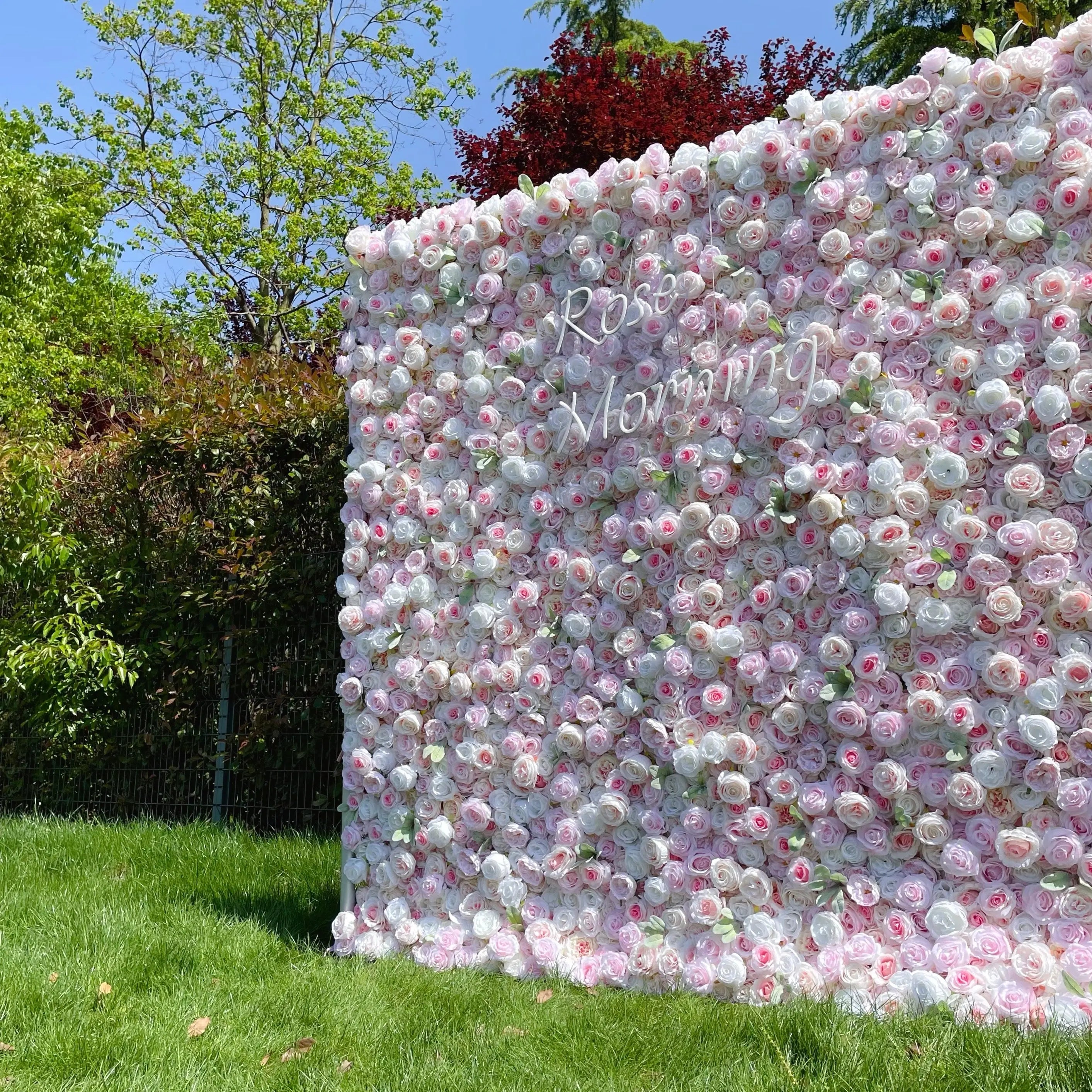 Sophia:4D Fabric Artificial rolling up curtain flower wall
