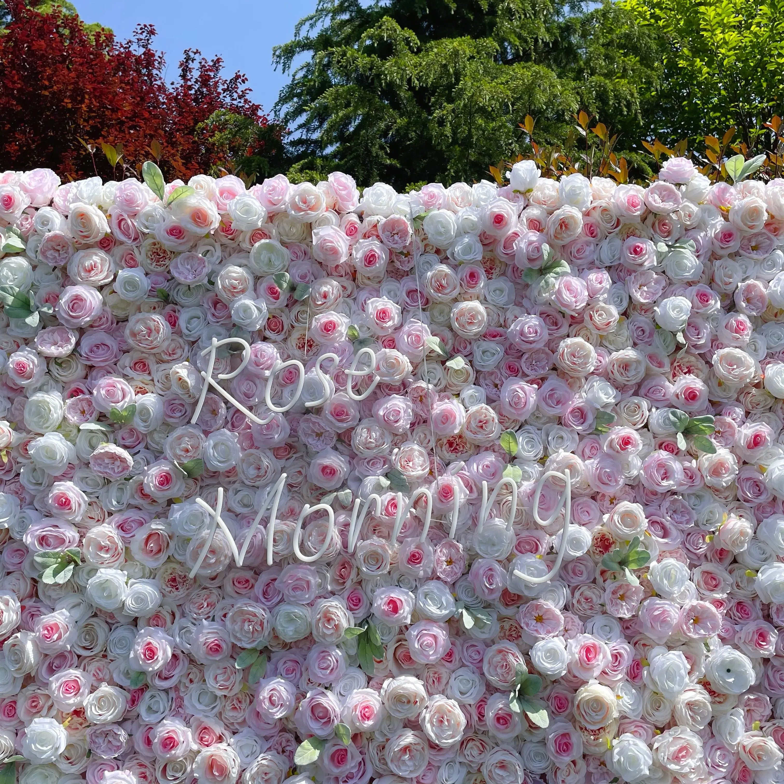 Sophia:4D Fabric Artificial rolling up curtain flower wall