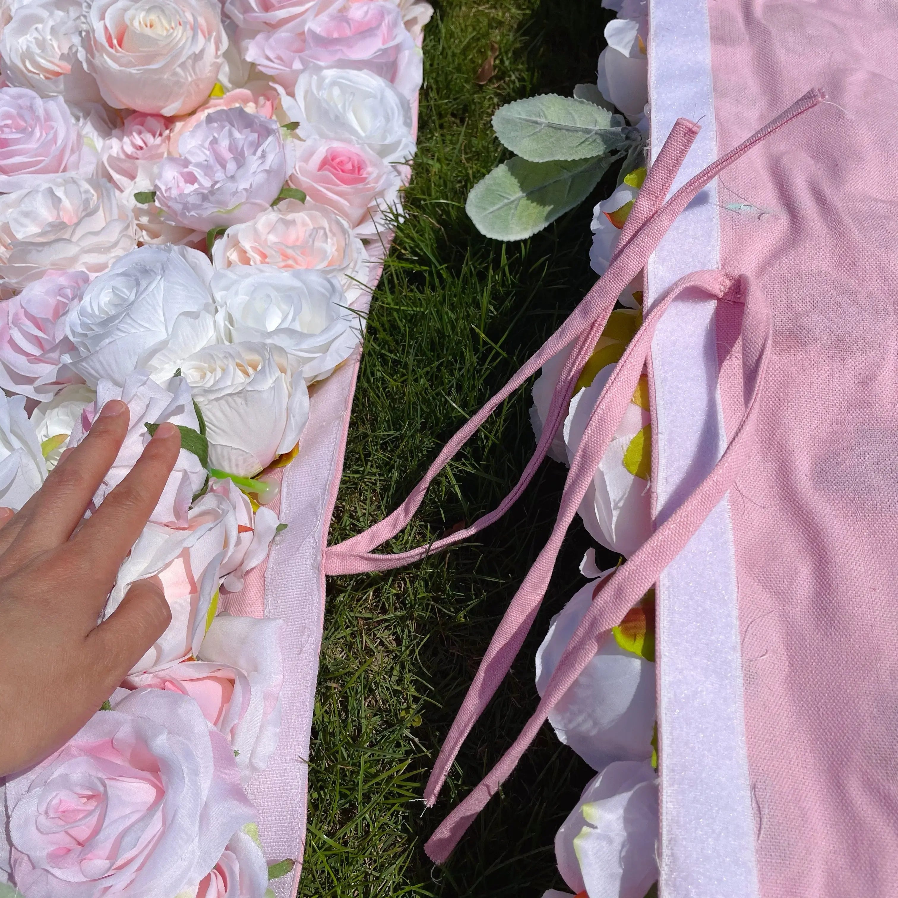 Sophia:4D Fabric Artificial rolling up curtain flower wall