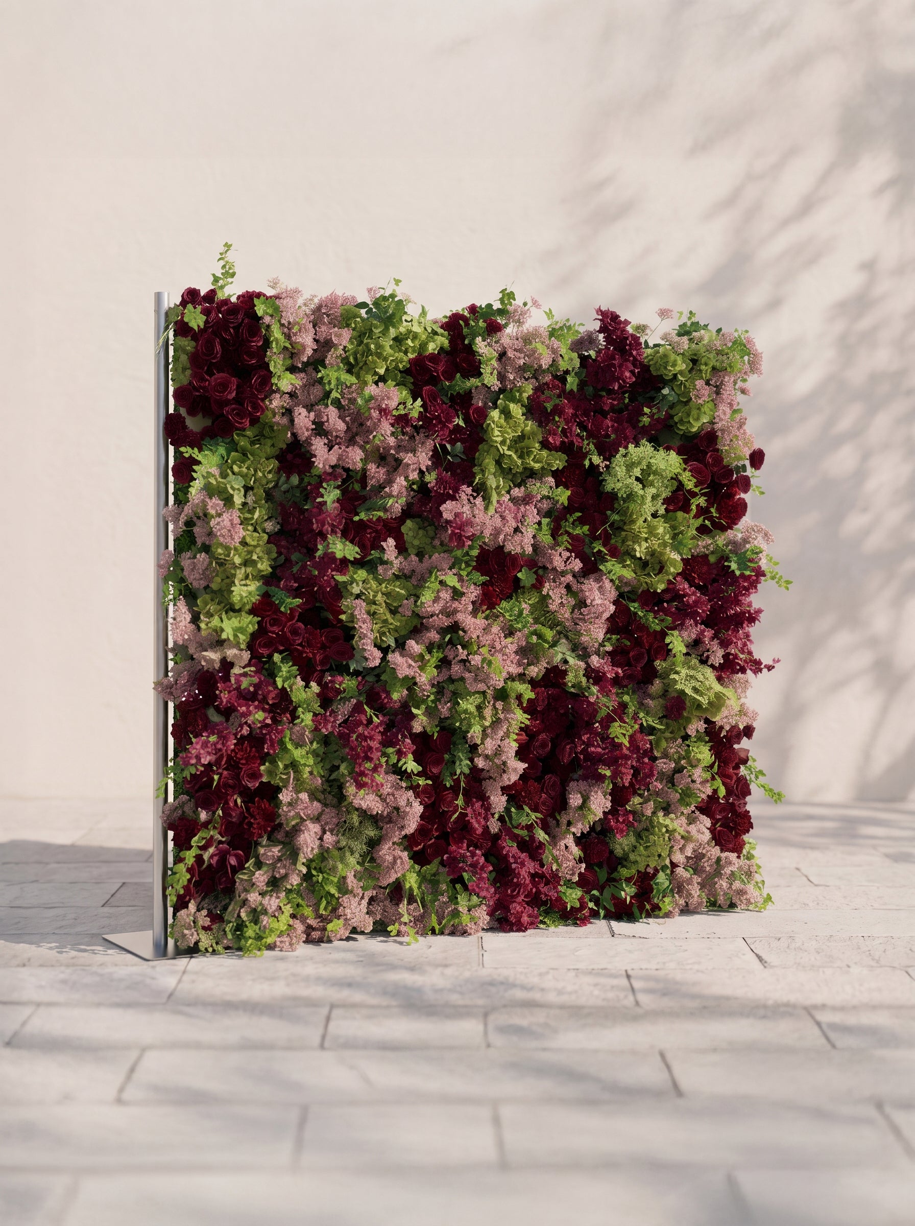Sorelavia 5D Fabric Artificial rolling up curtain flower wall — left view